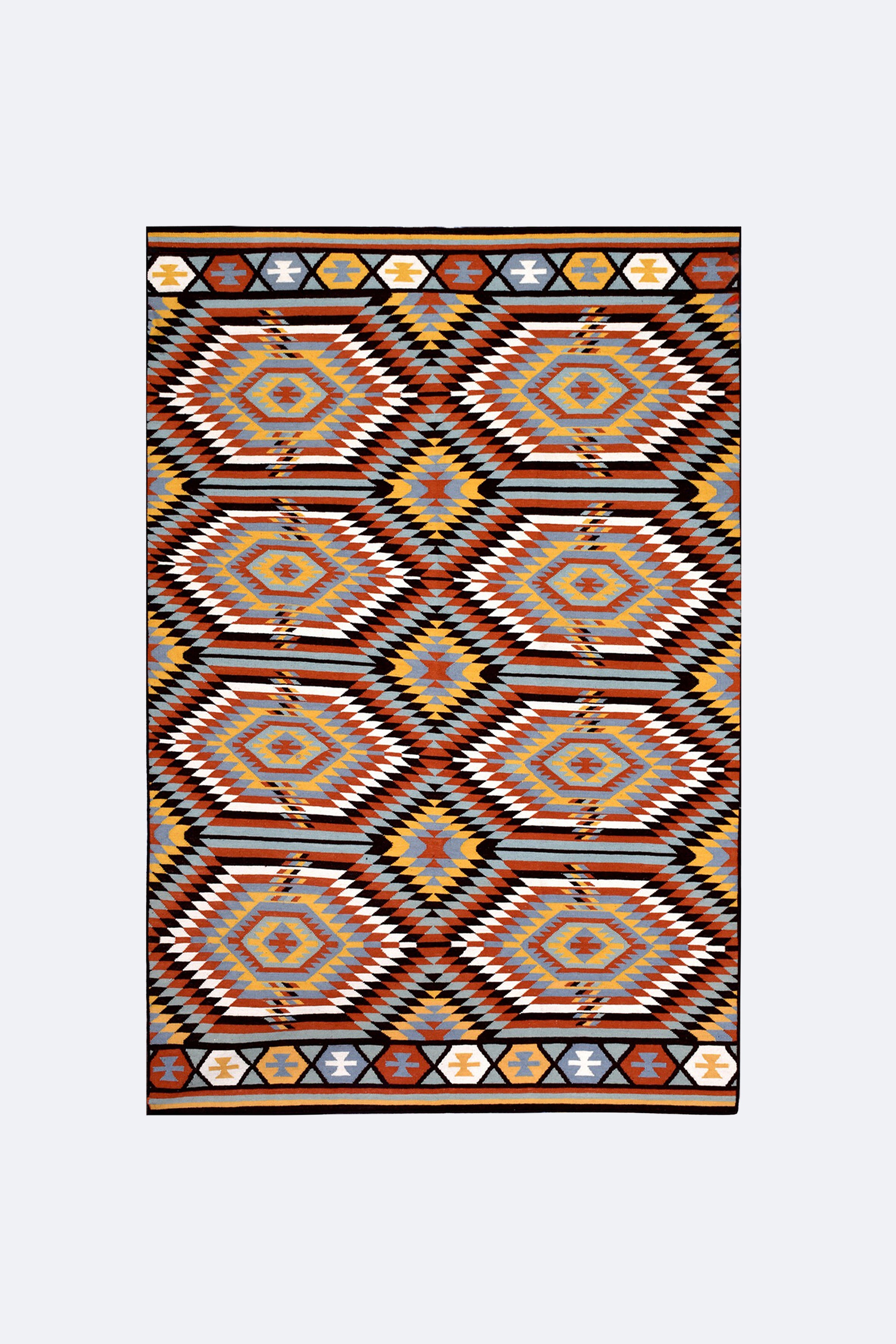 Maximalist Multi-Color Tribal Woolen Rug