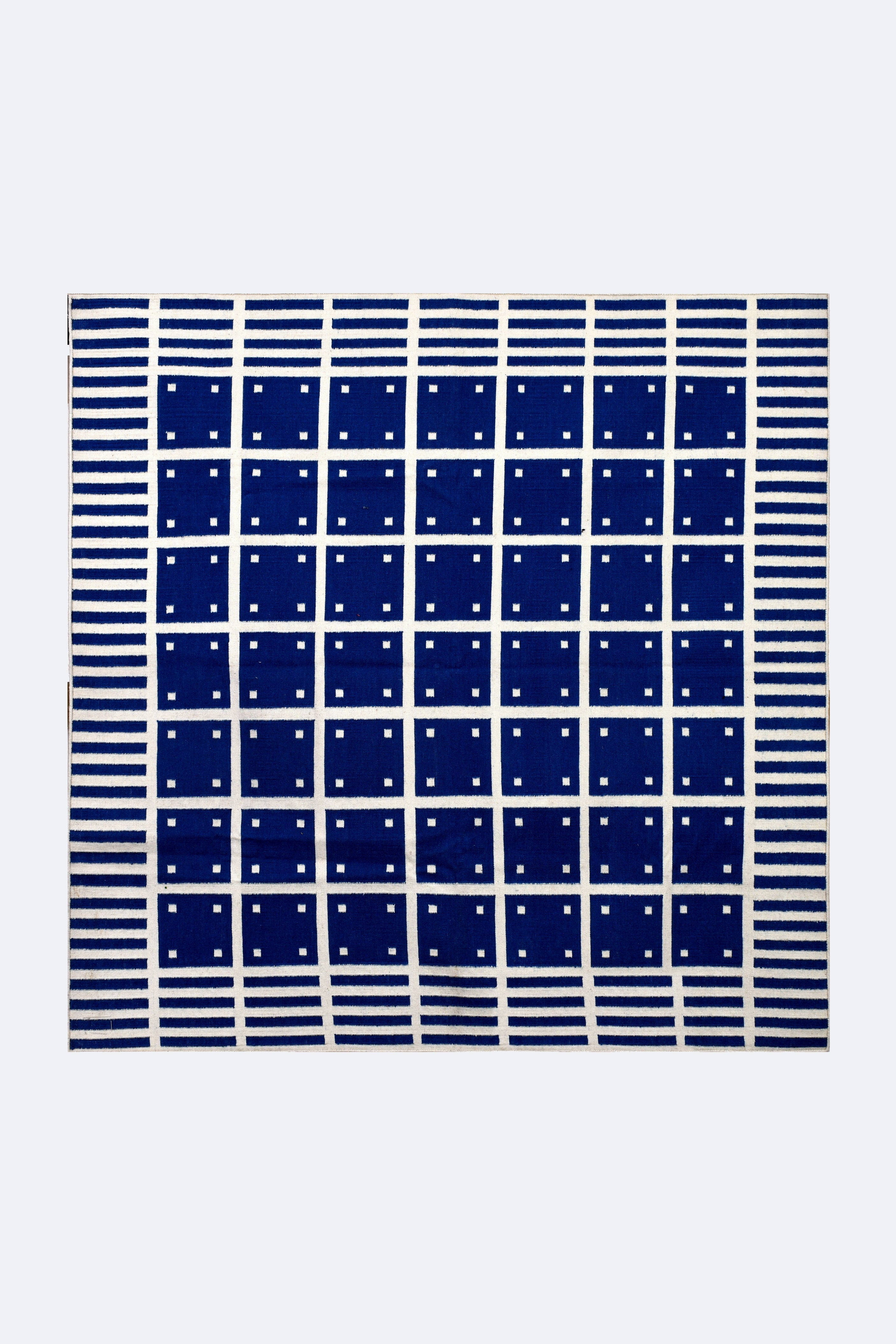 Modern Coastal Indigo Reversible Flatweave Rug