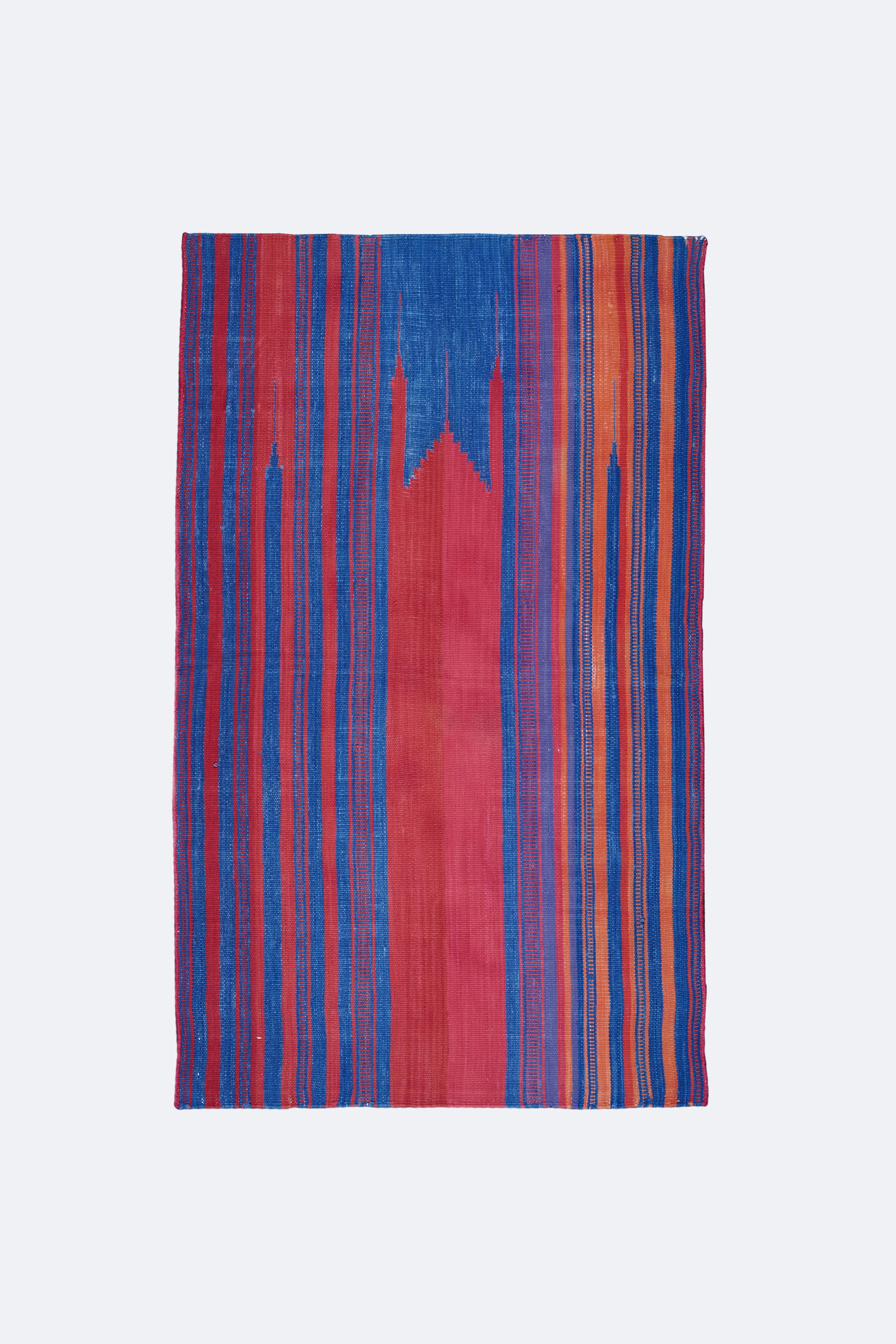 Crimson Dusk Cotton Handwoven Muslim Prayer Rug
