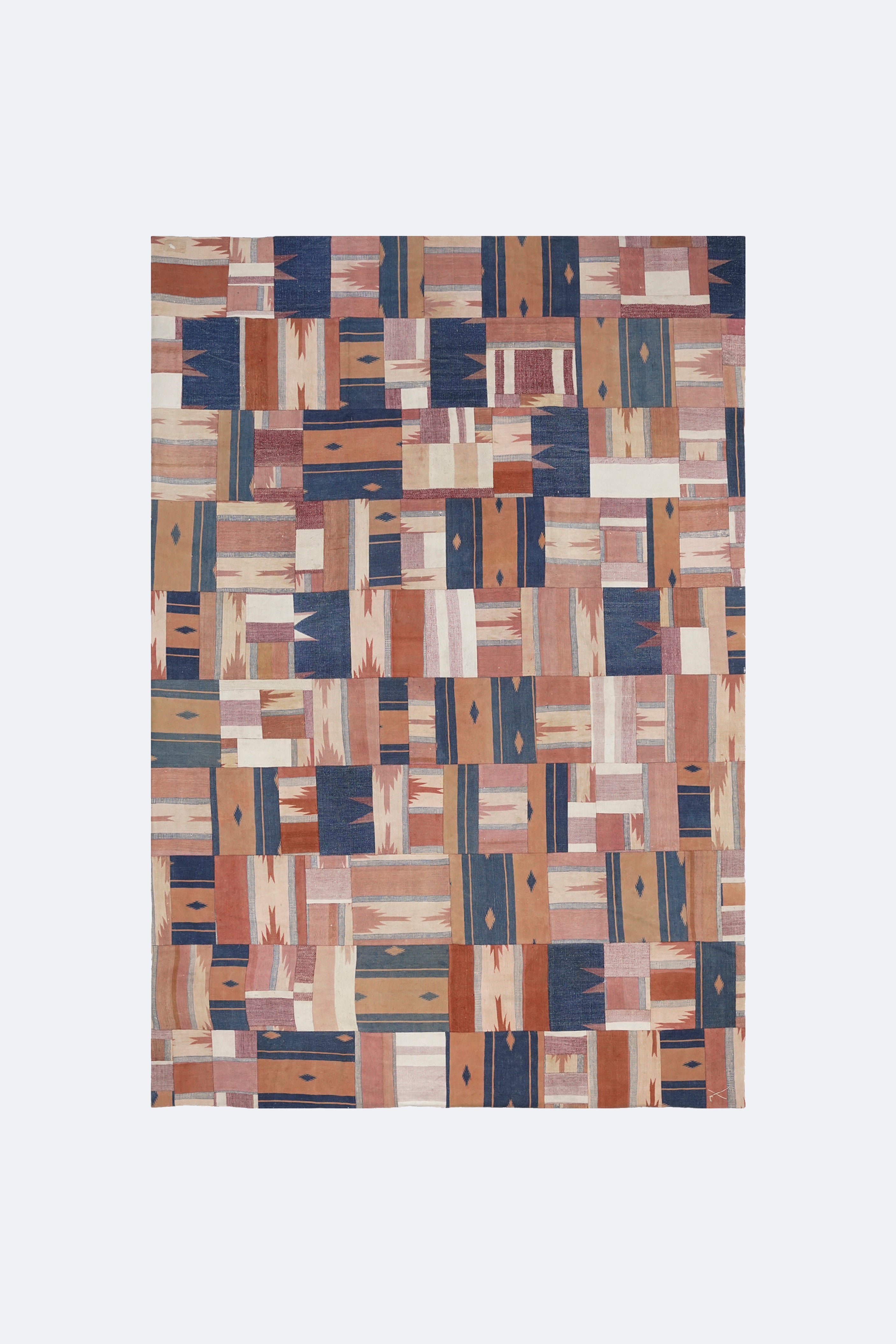 Abstract Geometric Patchwork Stripe Rug