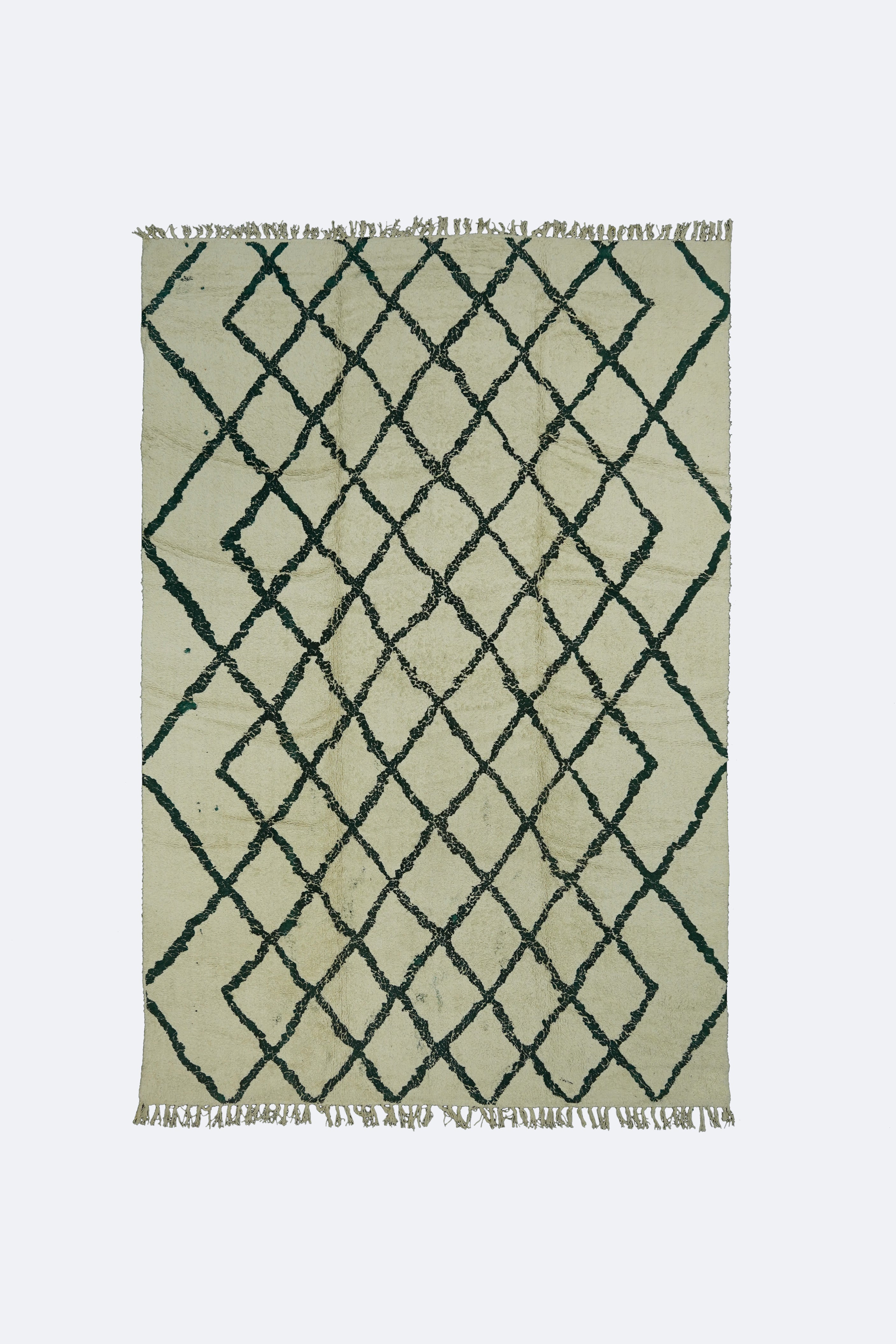 Sahara Lattice Handmade Cotton Moroccan Pile Rug