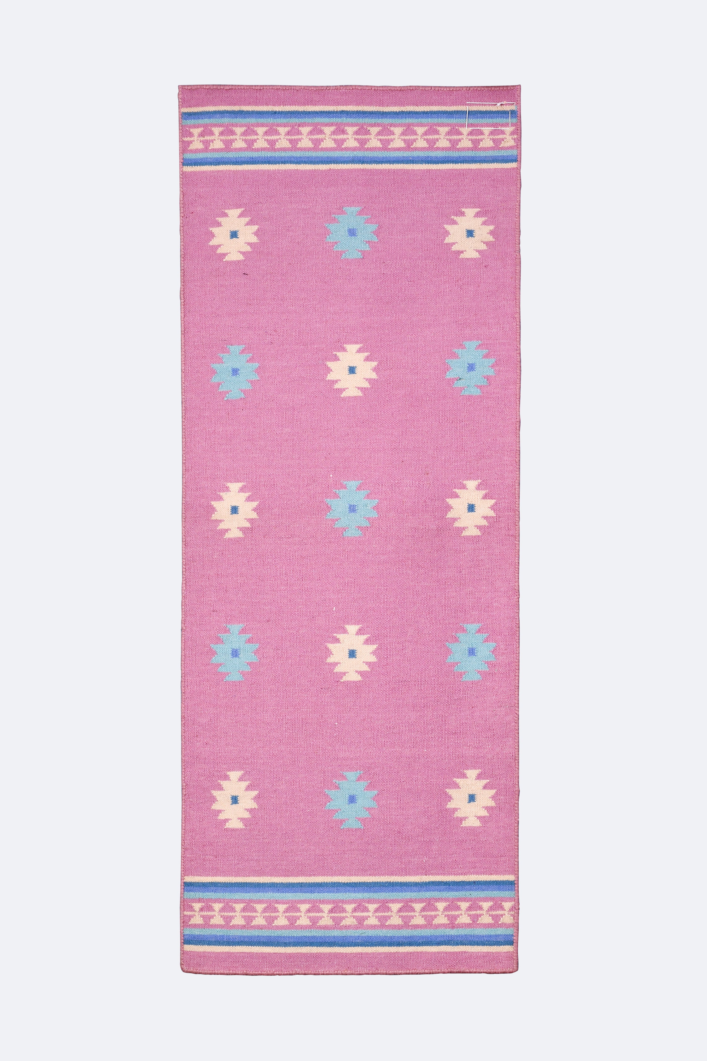 Pink Horizon Handwoven Cotton Runner