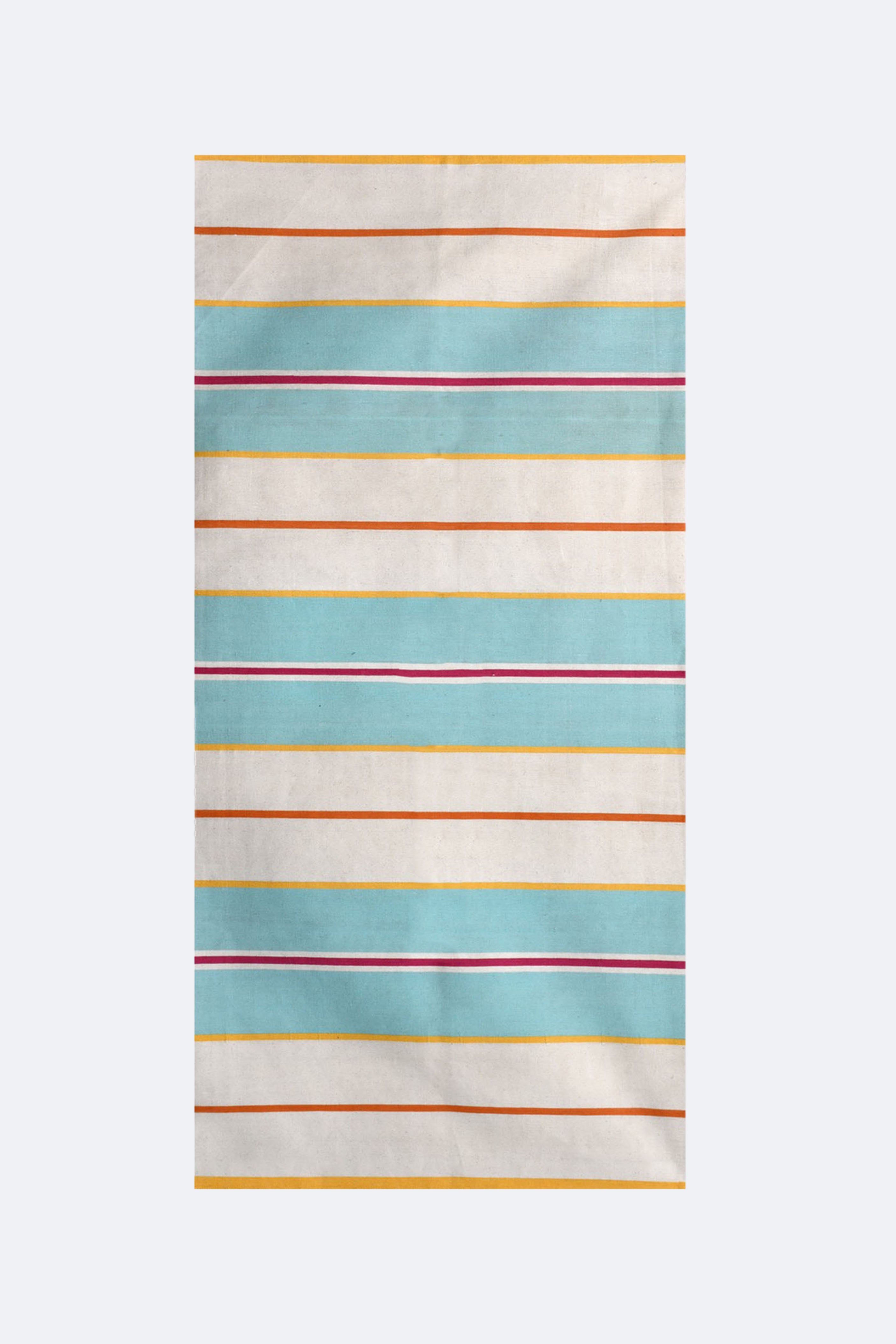 Aqua Stripes Cotton Runner