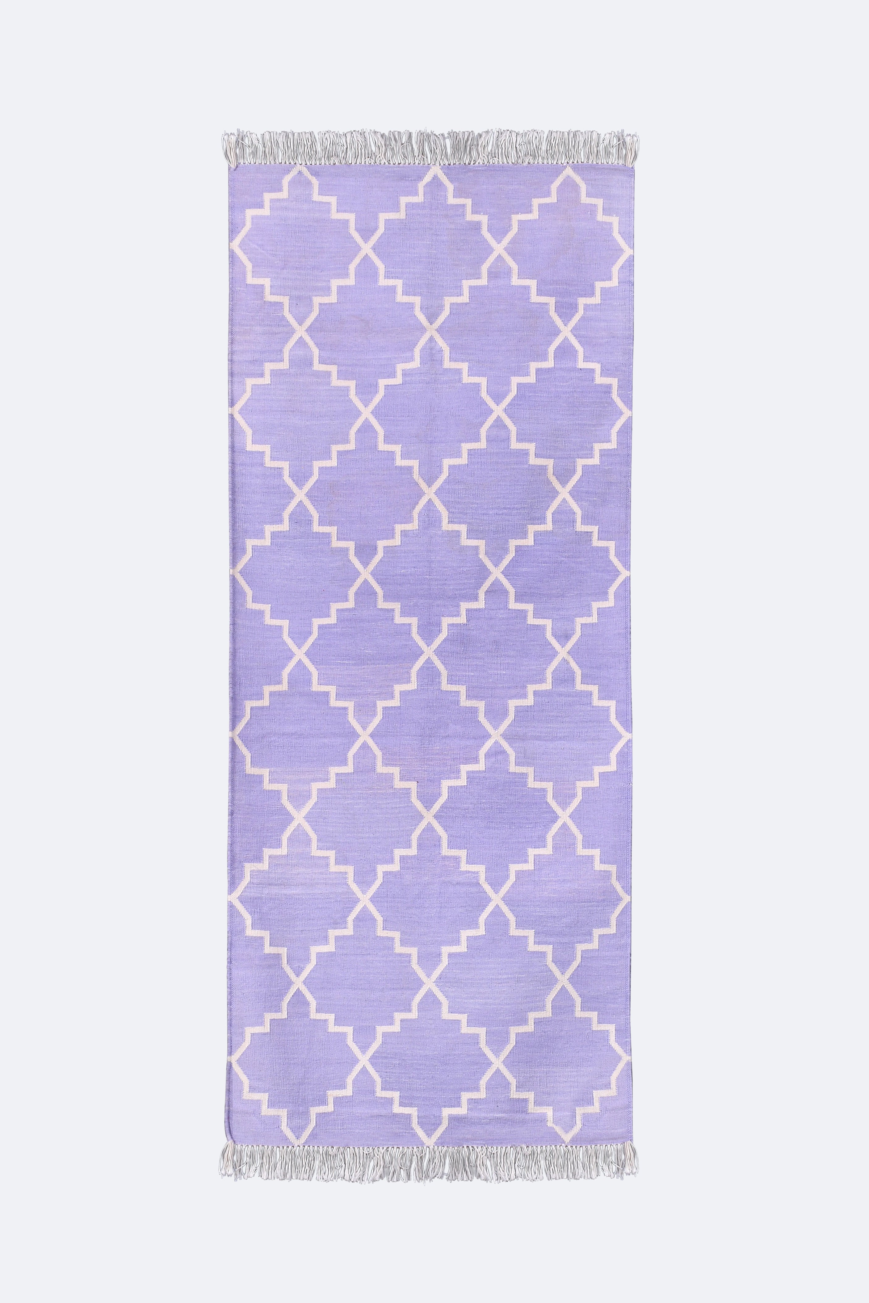 Lilac Lattice Handwoven Cotton Runner