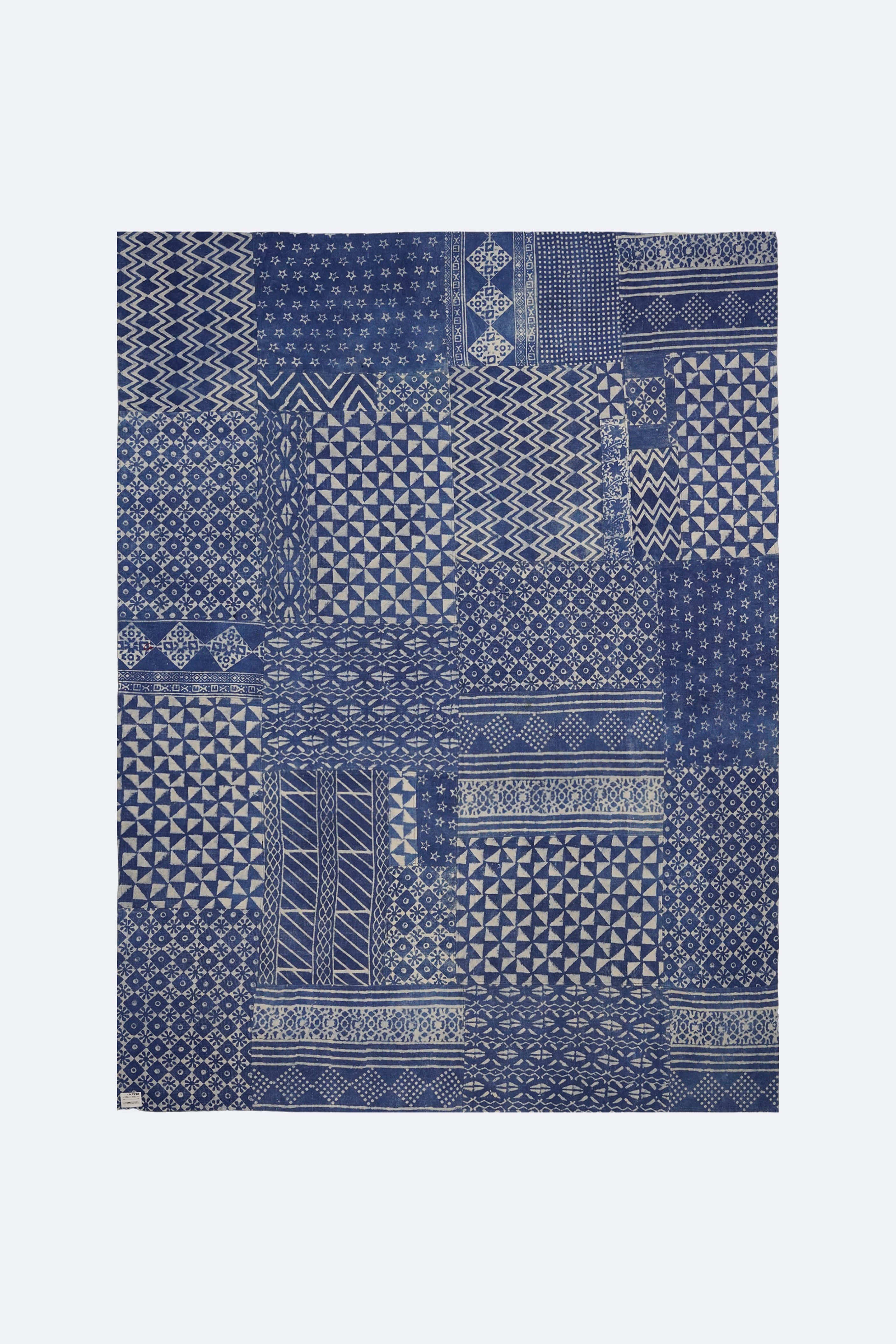 Lattice Handwoven Indigo Patchwork Rug