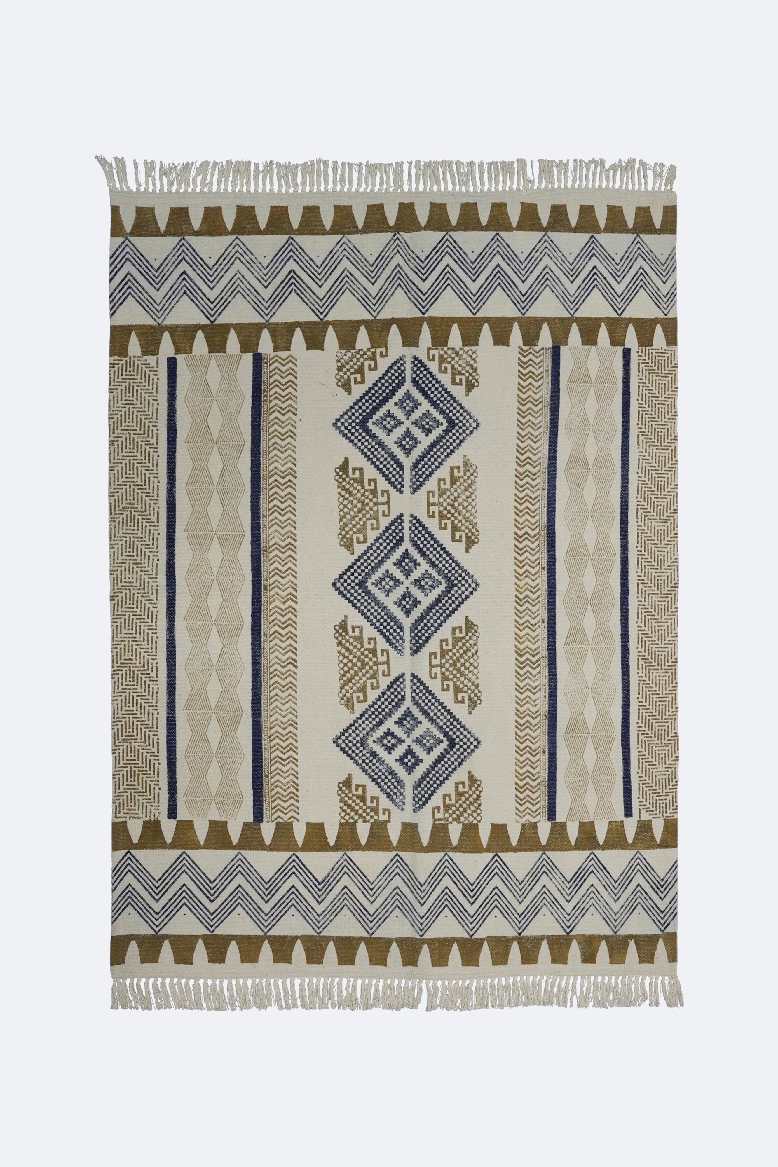 Nomadic Diamond Tribal Printed Jute Rug