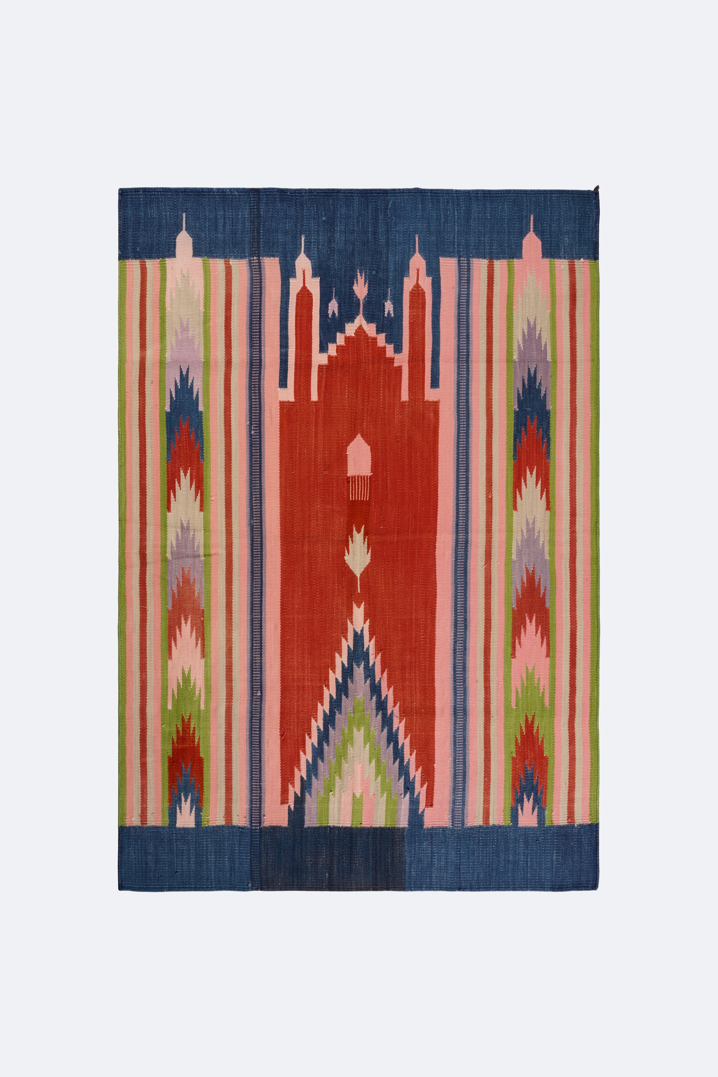 Majestic Minaret Cotton Handwoven Muslim Prayer Rug