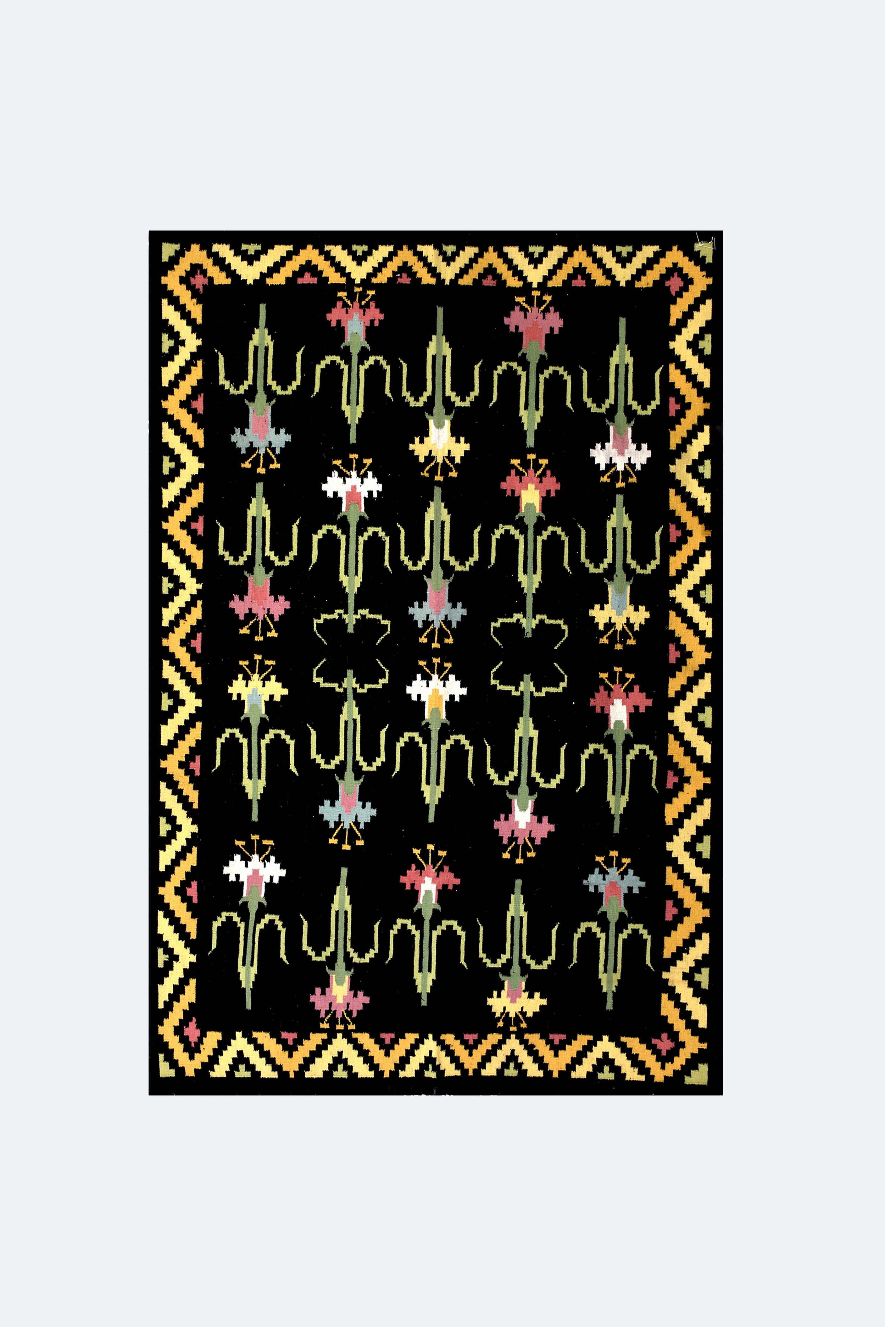 Midnight Garden Handwoven Wool Rug