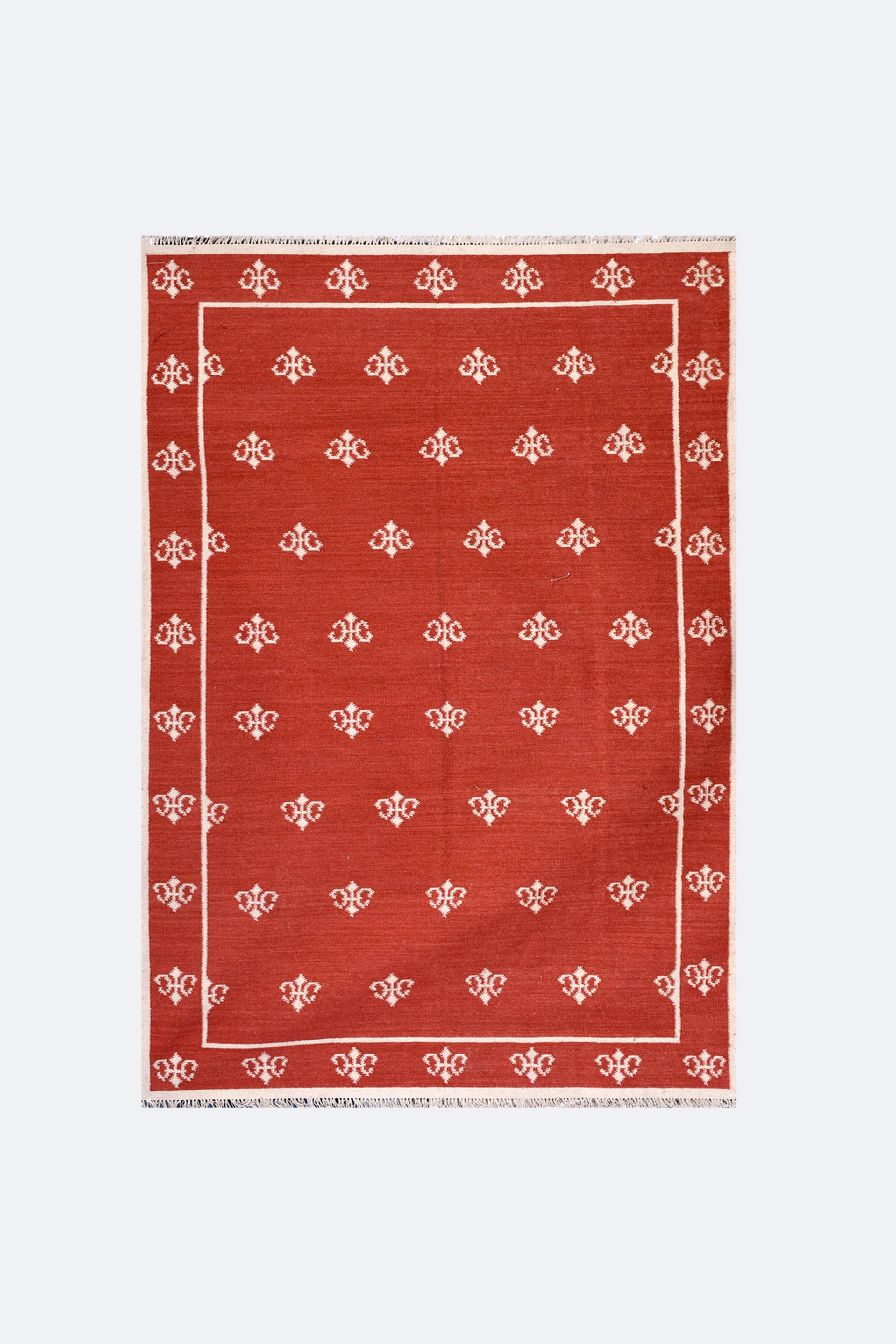 Handwoven Modern Folk Pattern Flatweave Rug