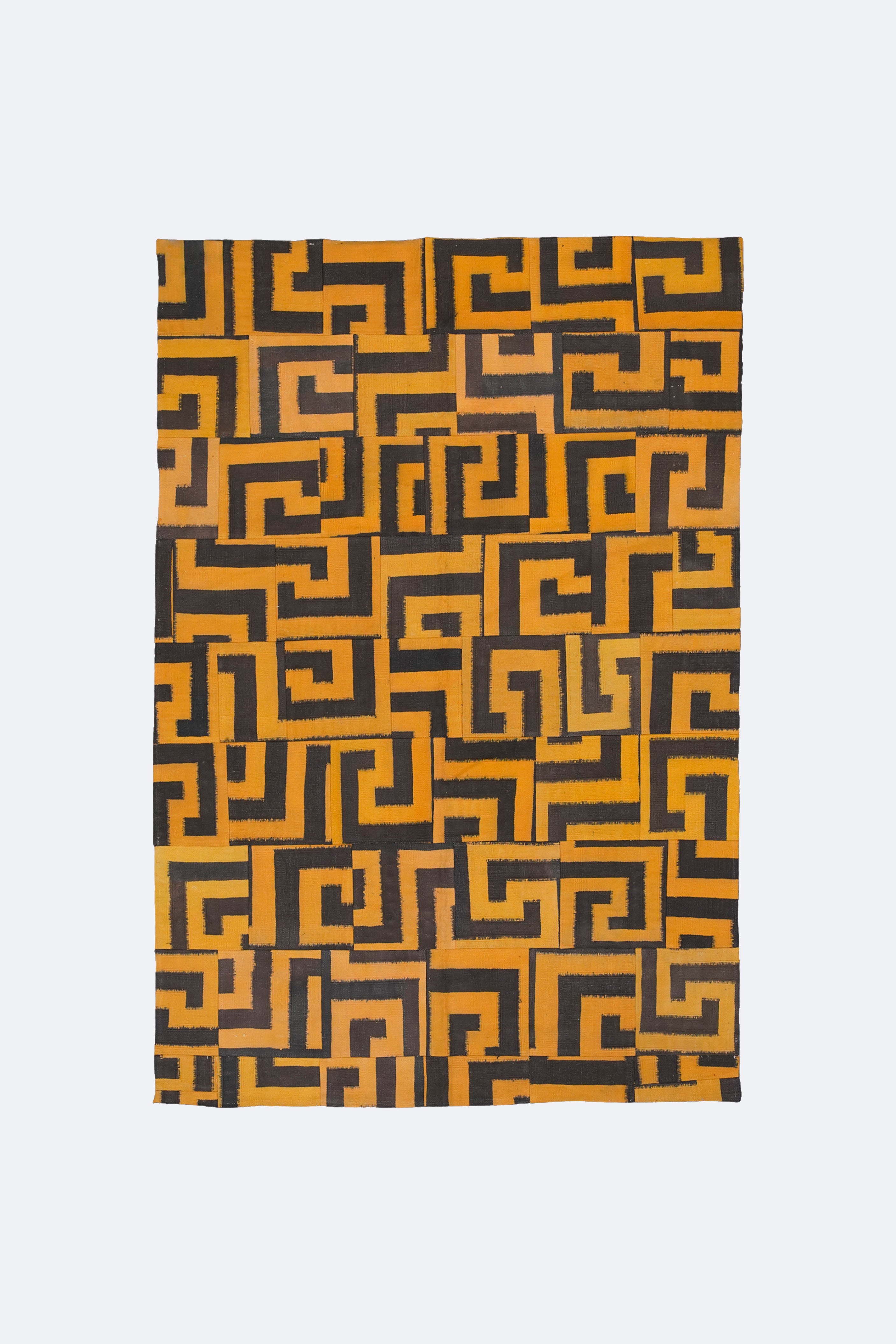 Ochre Labyrinth Patchwork Rug