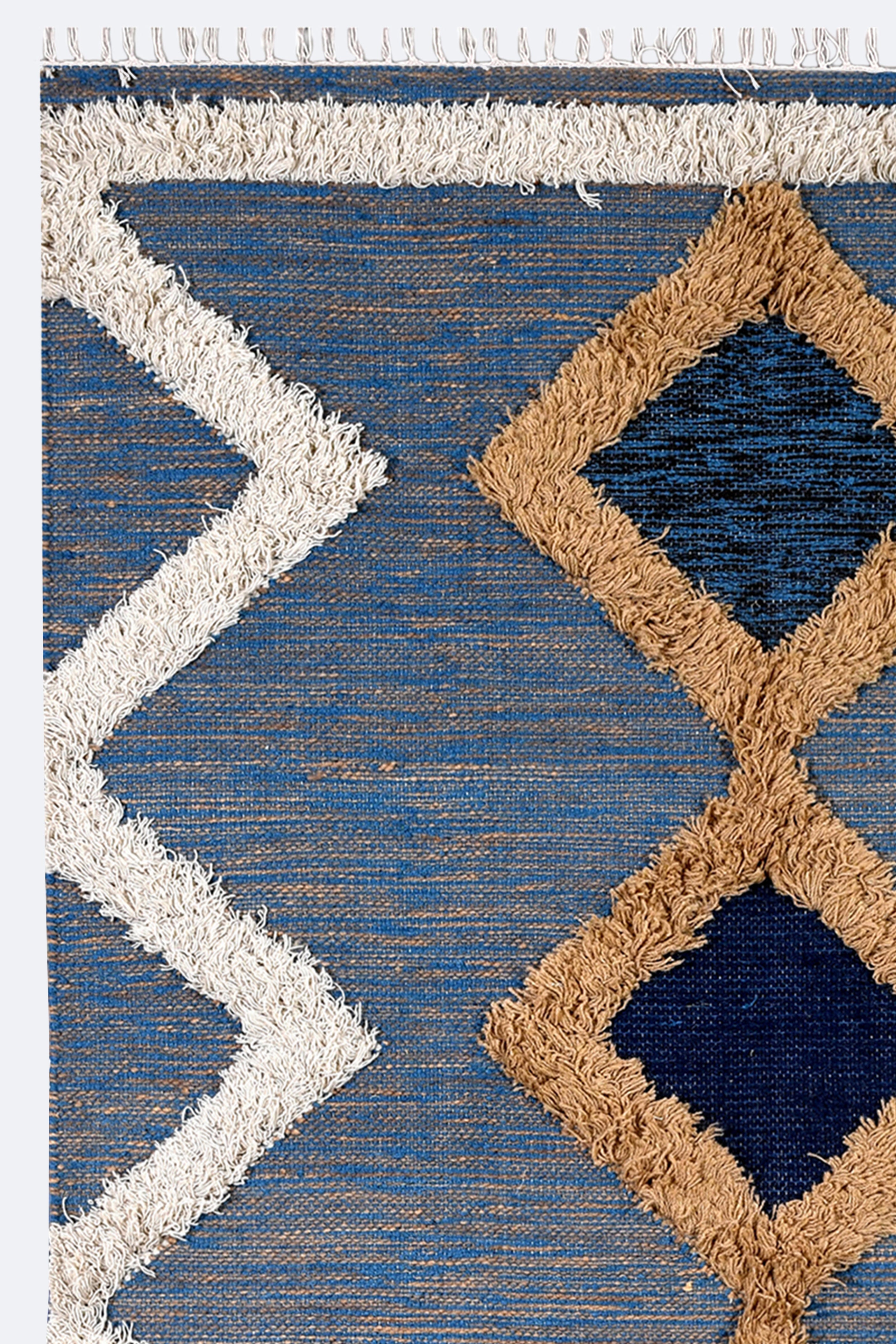 Plush Diamond Woolen Shag Rug