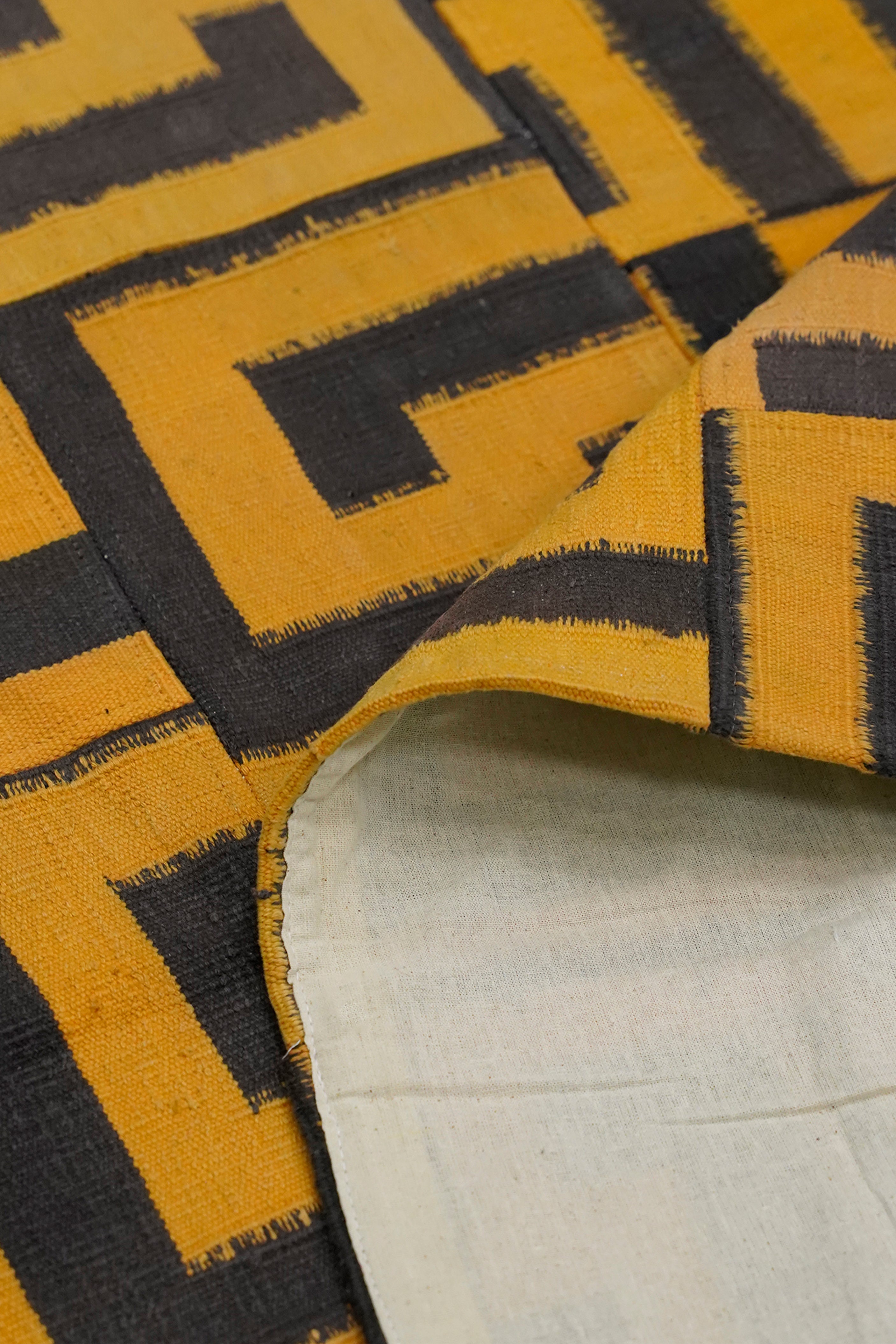 Ochre Labyrinth Patchwork Rug