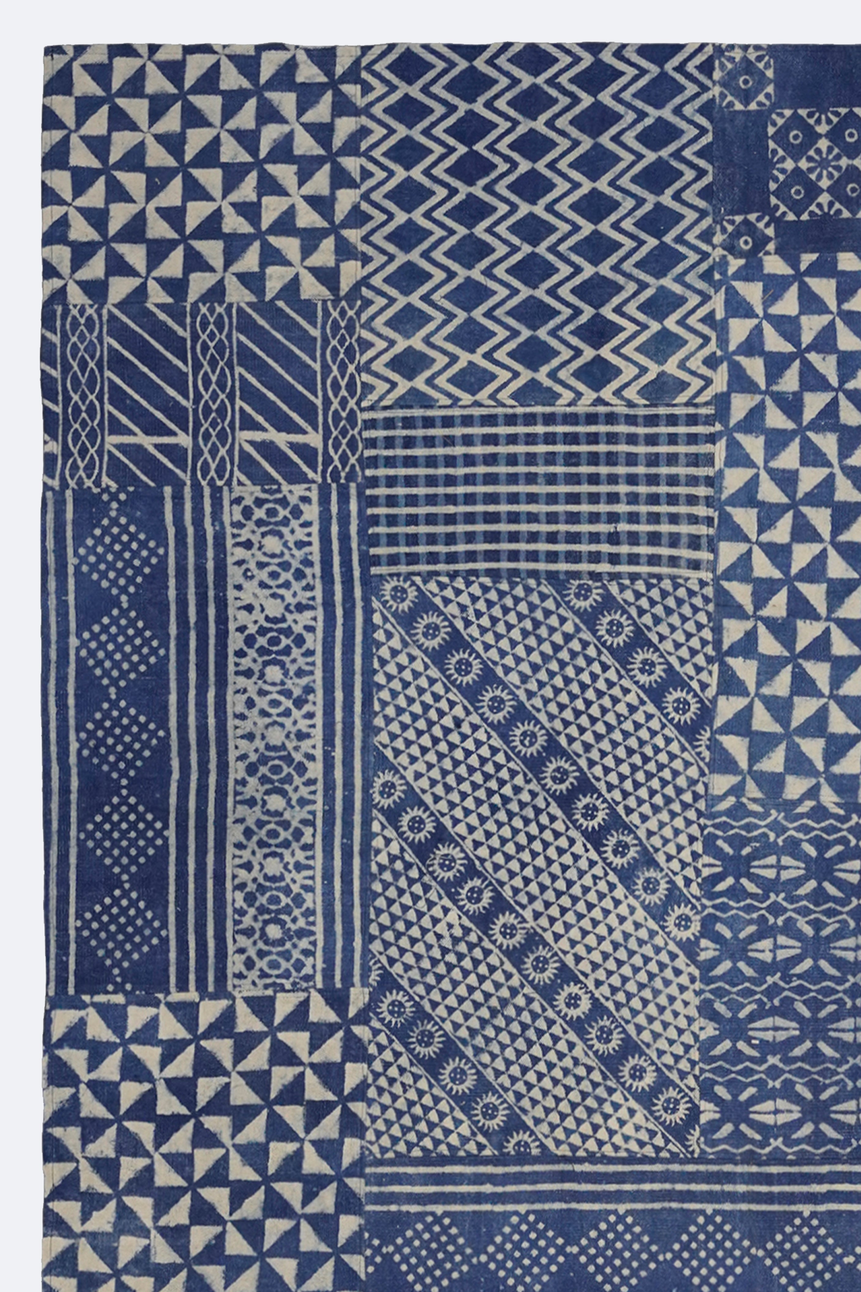 Indigo Patchwork Panel Rug