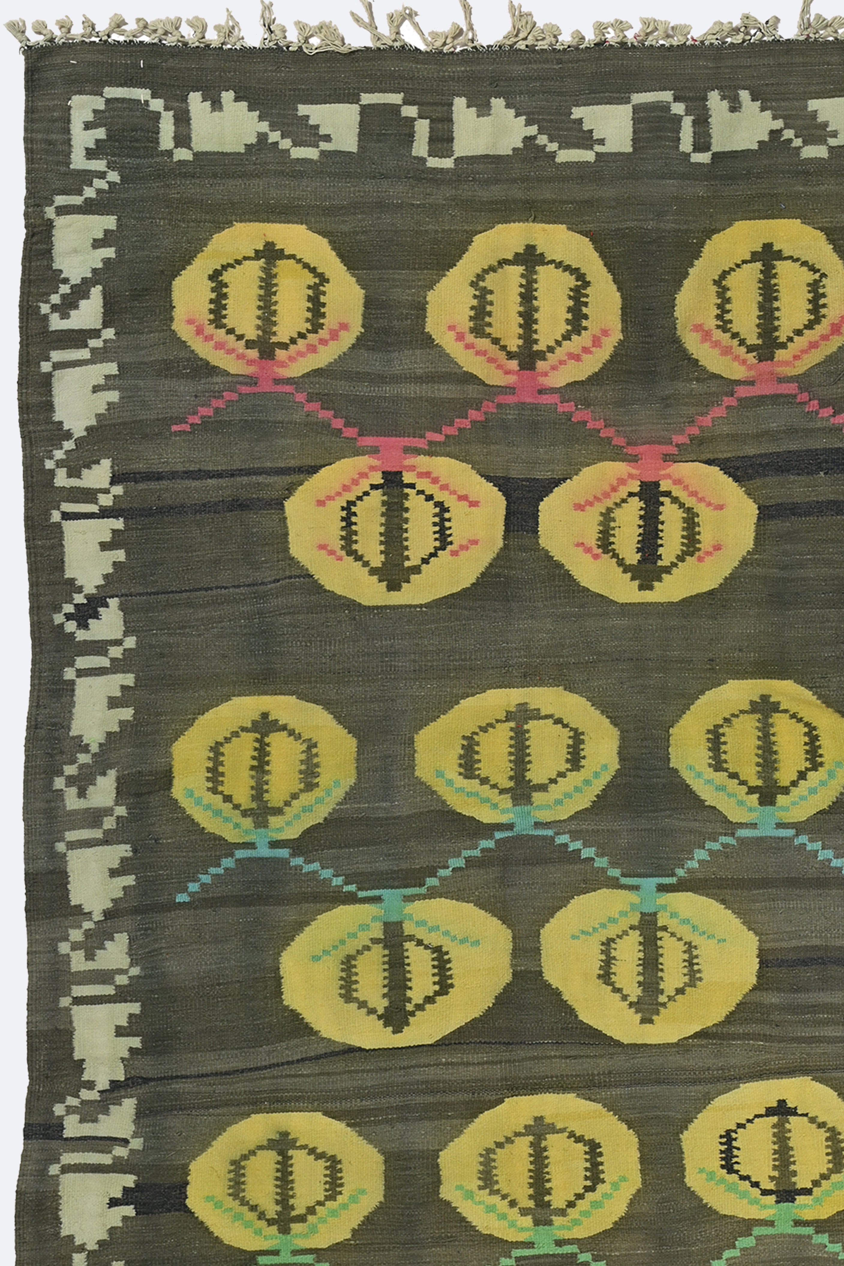 Olive Bloom Punjabi Dhurrie