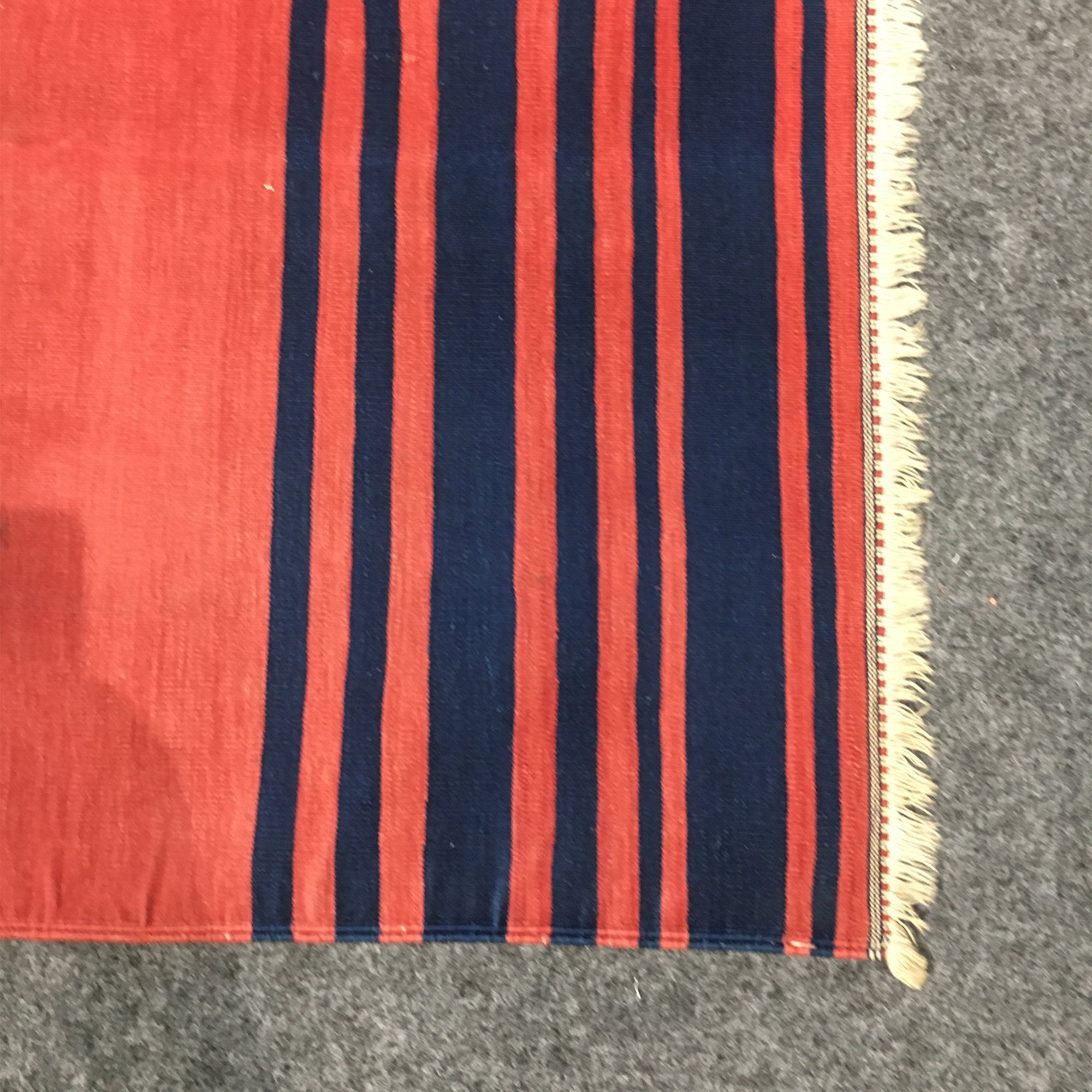 Jainamaz Prayer Rug in Brick Red and Navy Blue