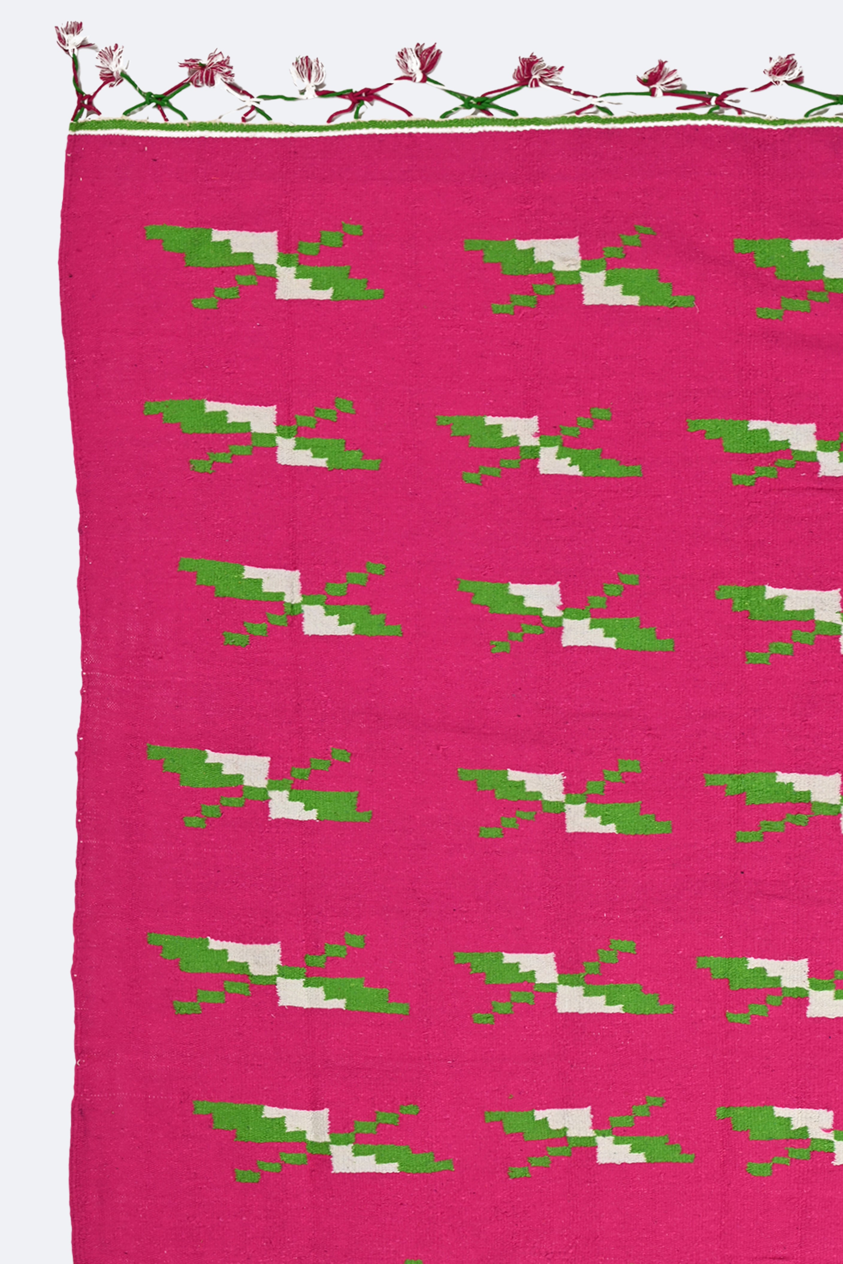 Rosy Bloom Reversible Handmade Punjabi Dhurrie