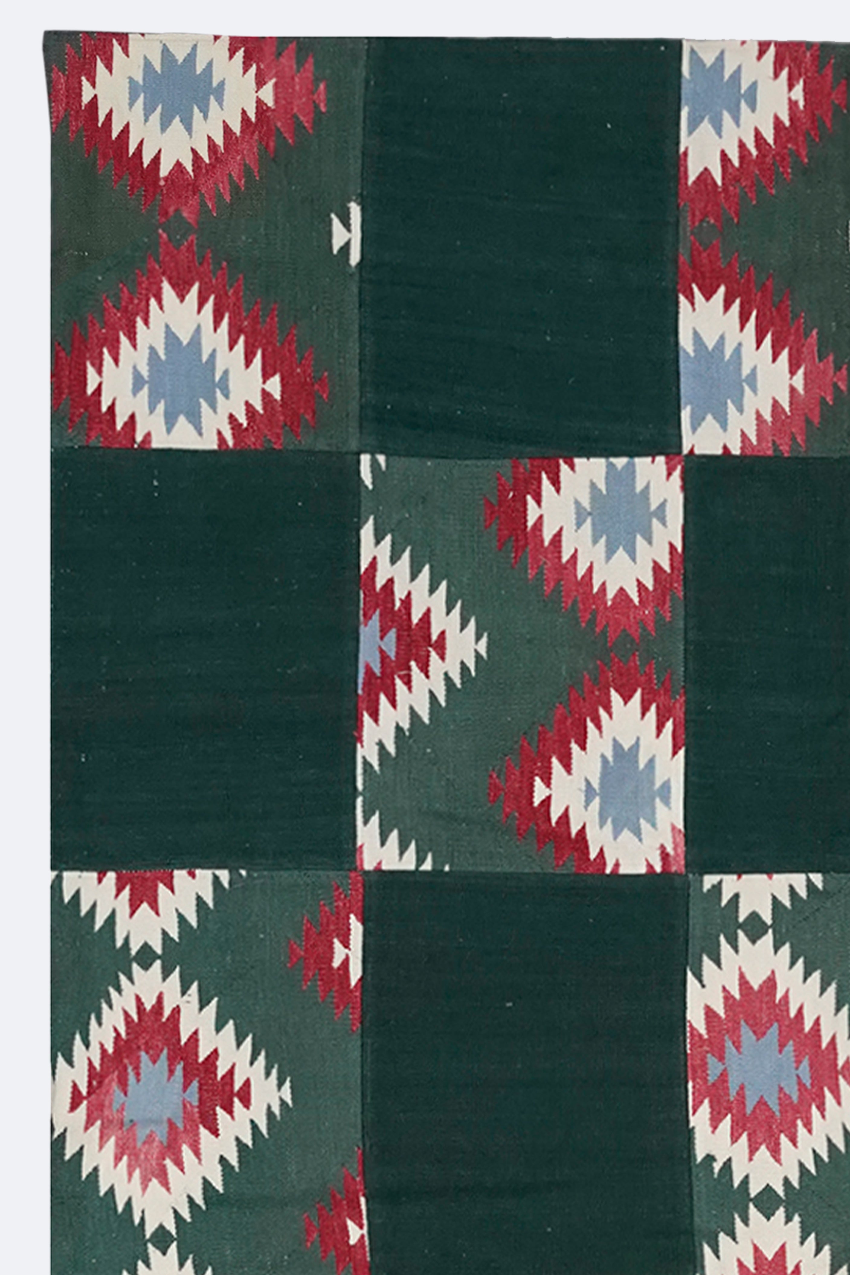 Black and Red Floral Medallion Patchwork Rug