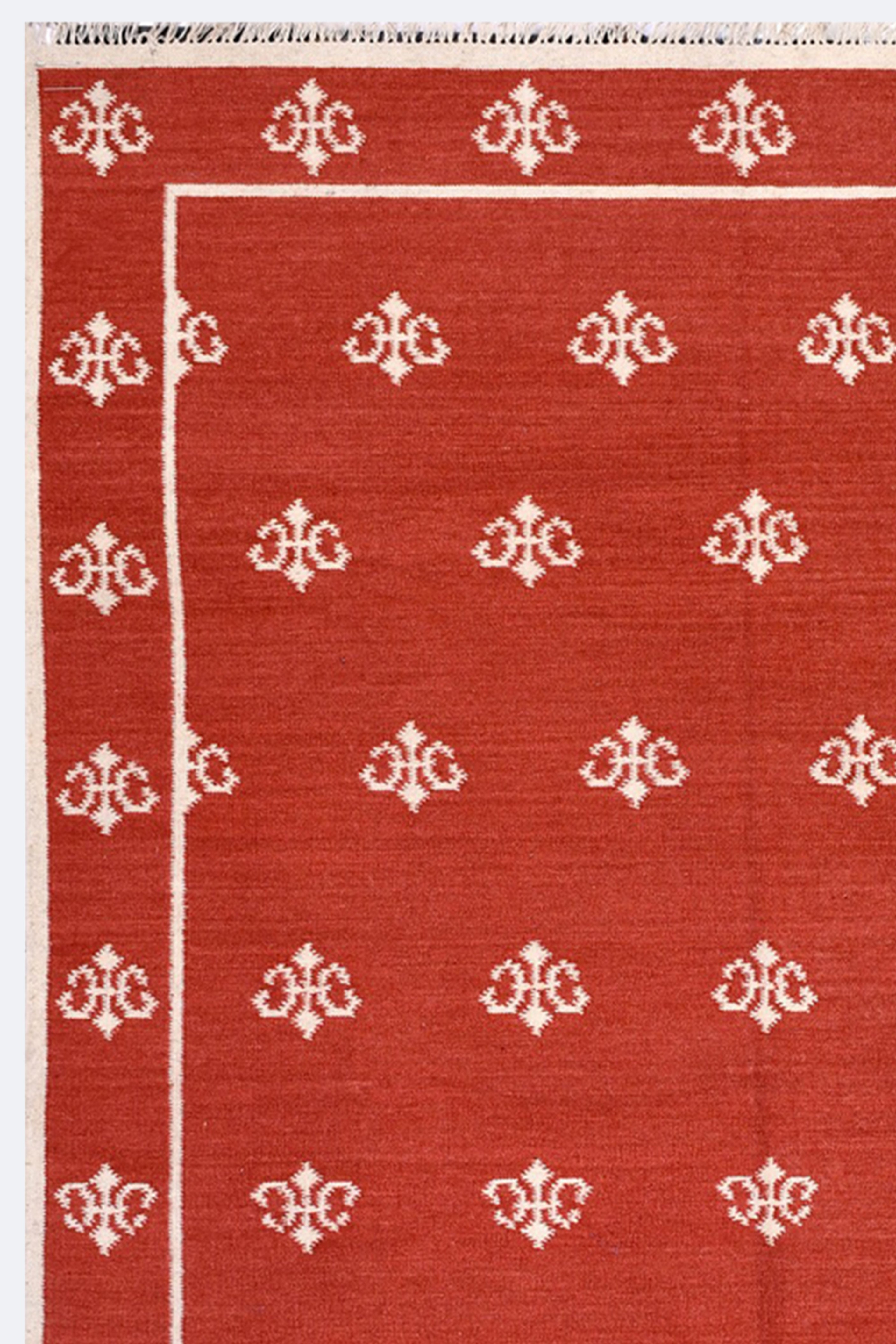Handwoven Modern Folk Pattern Flatweave Rug