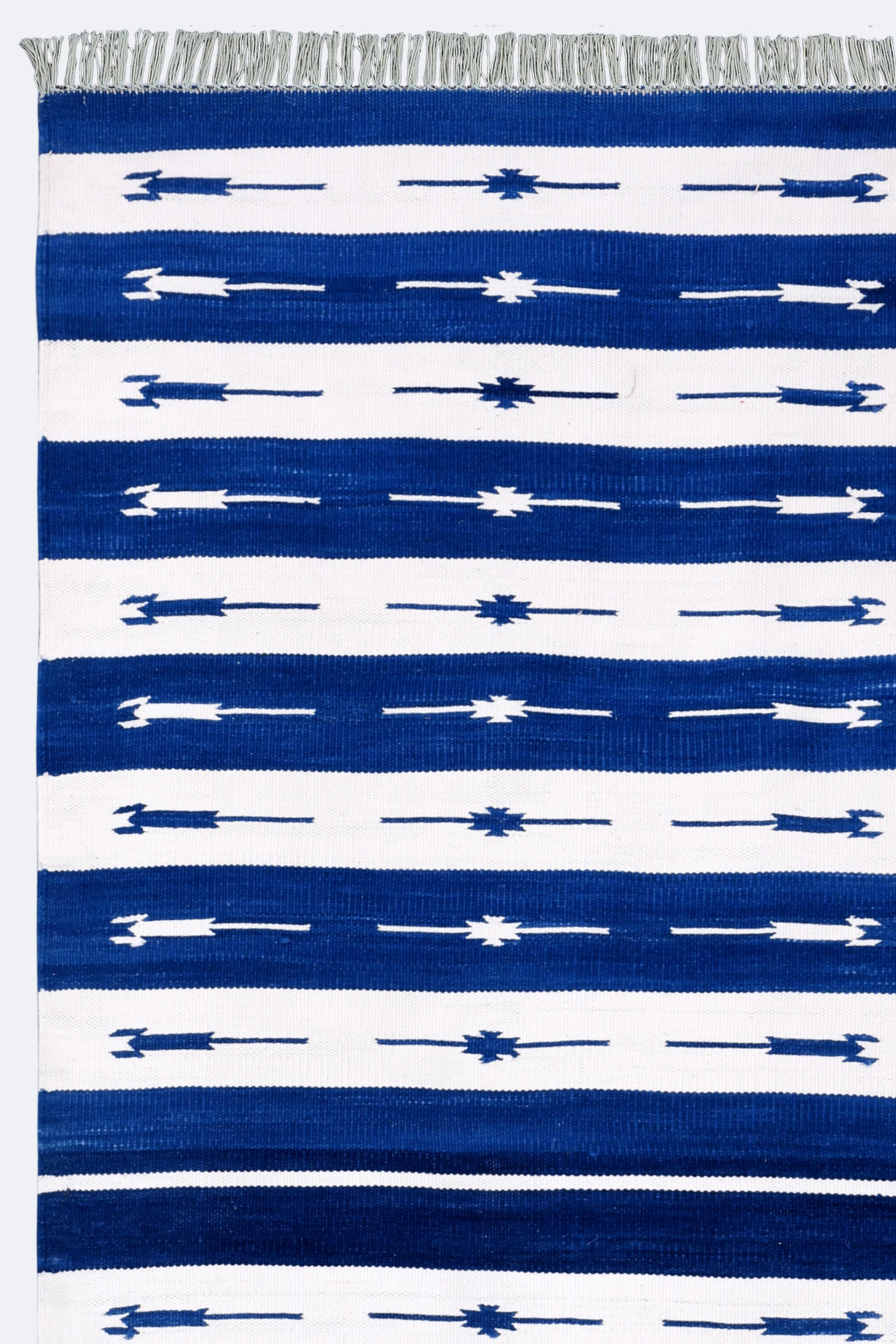 Indigo Arrow Handwoven Cotton Runner