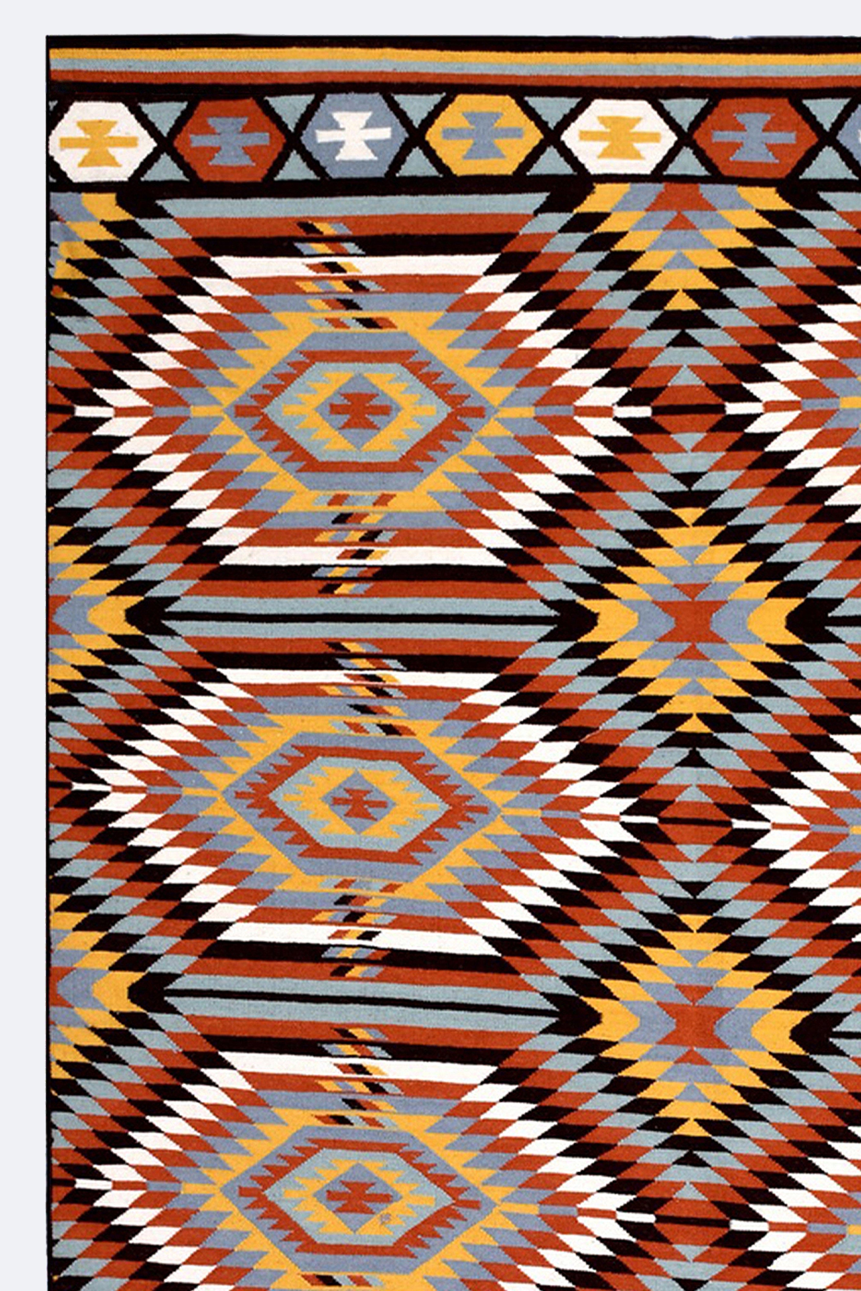 Maximalist Multi-Color Tribal Woolen Rug
