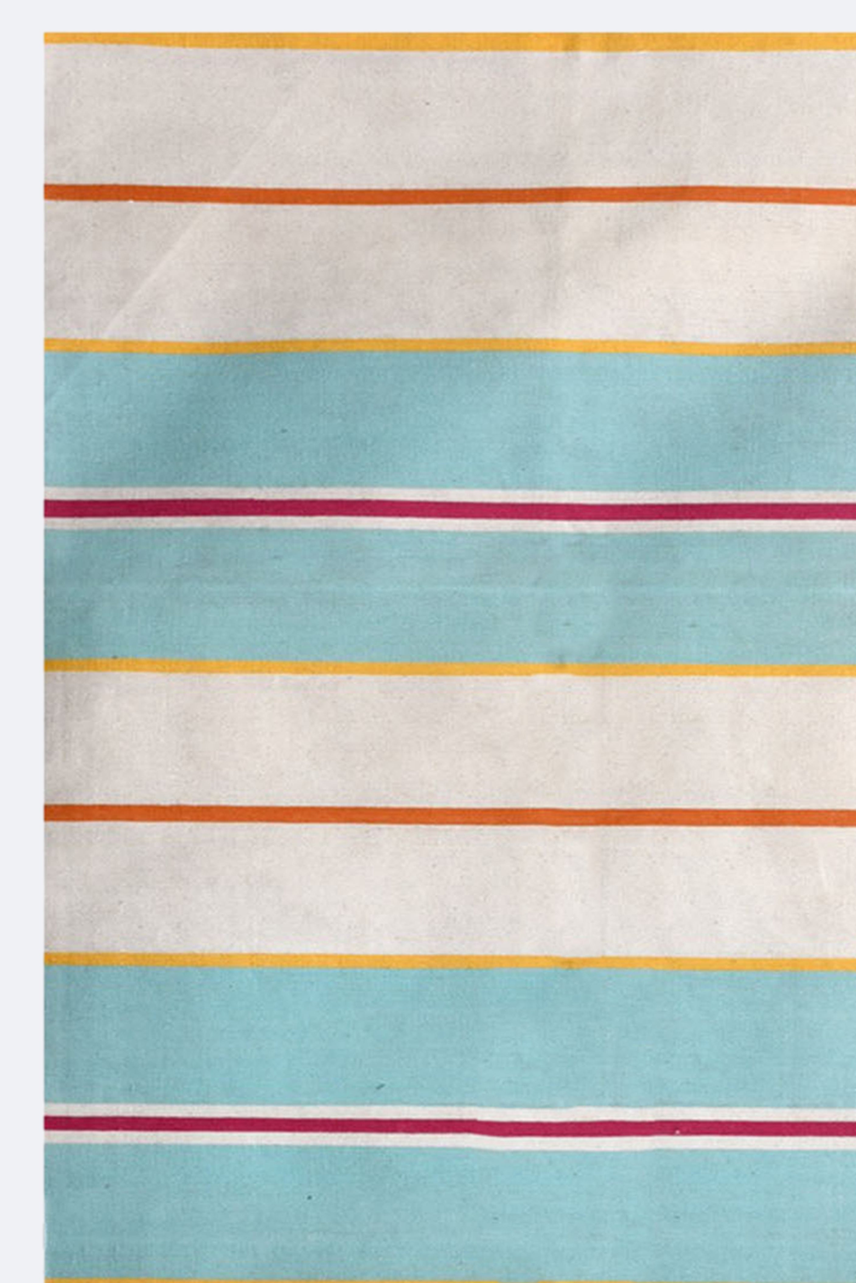 Aqua Stripes Cotton Runner