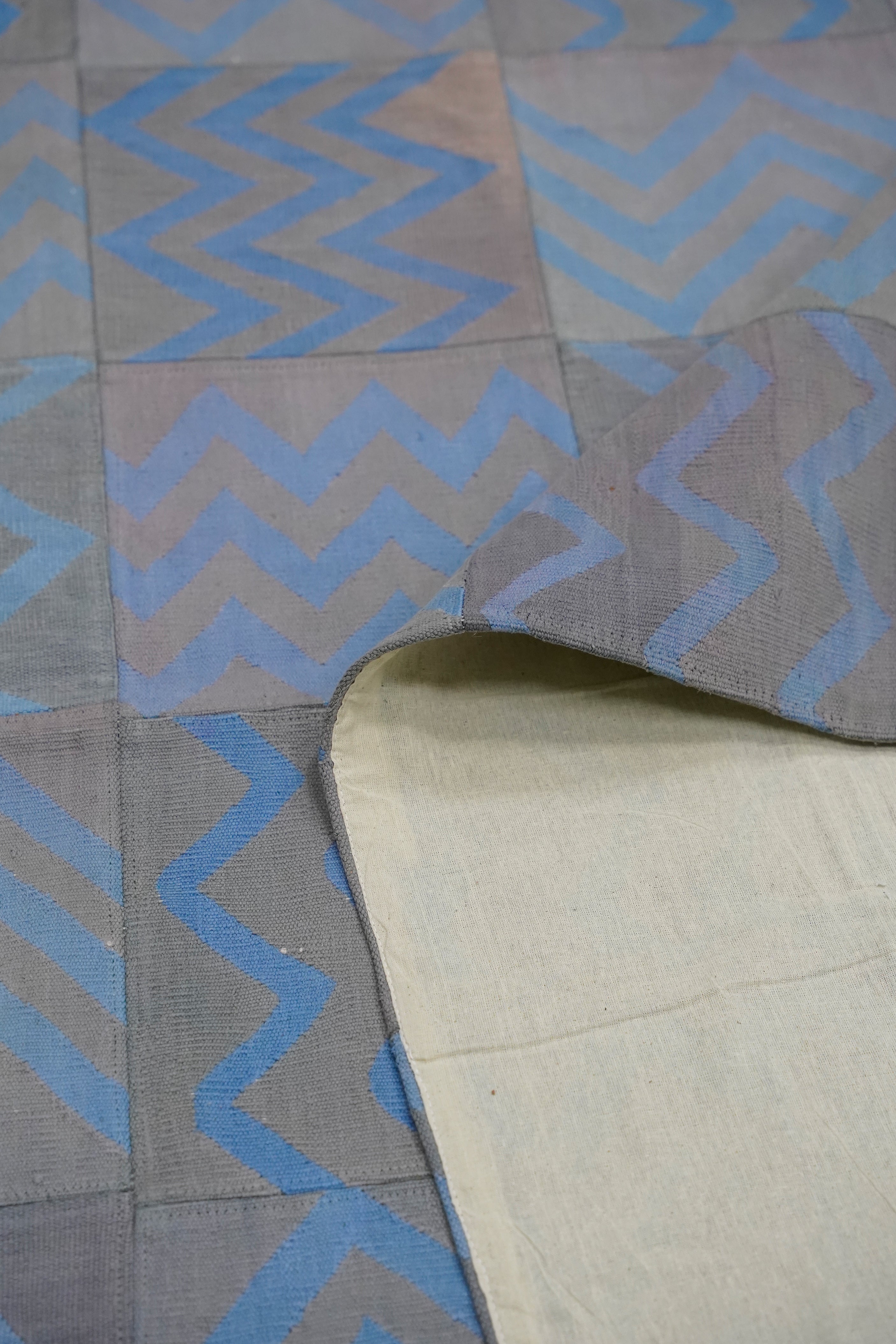 Zigzag Mist Patchwork Rug