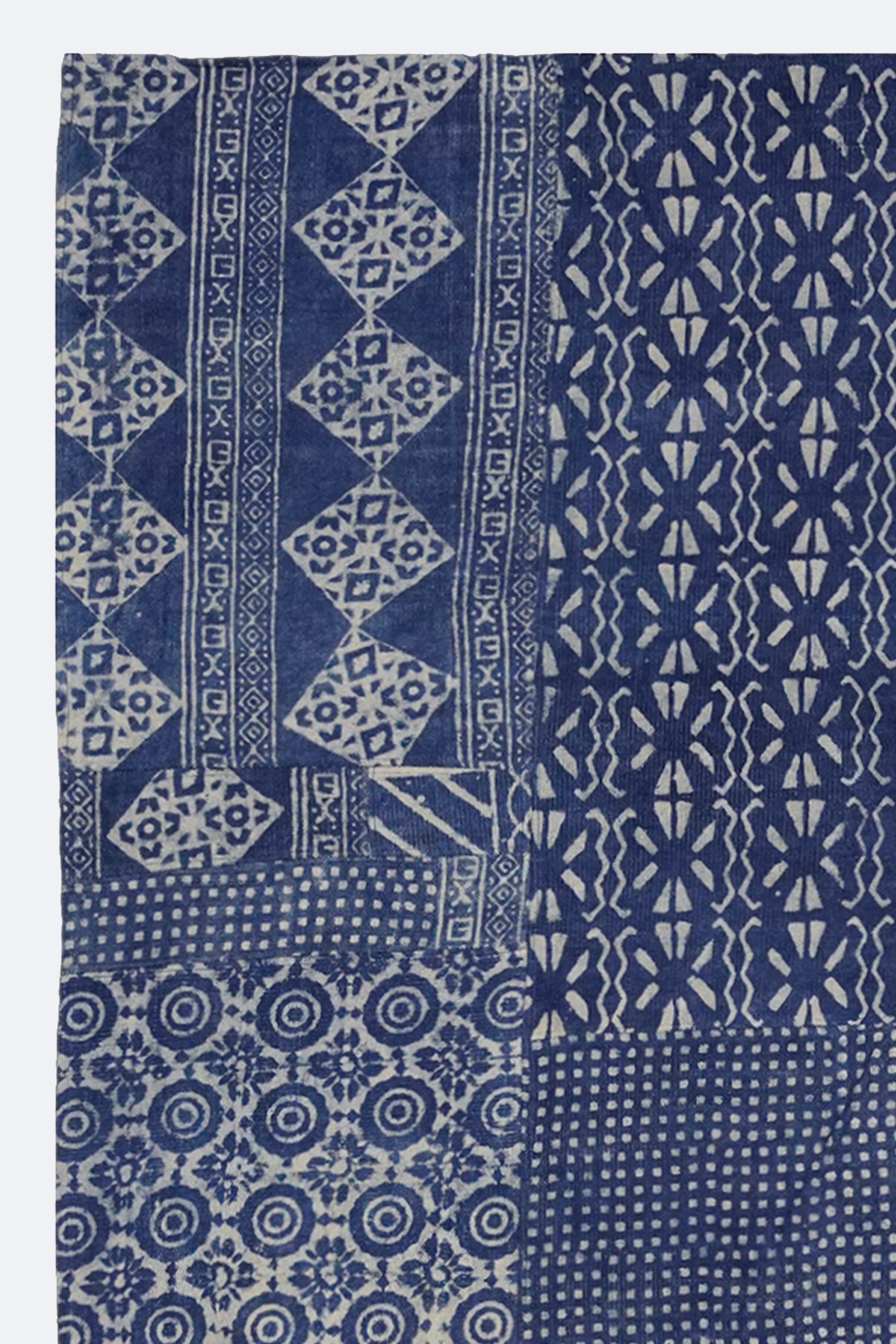 Handmade Indigo Harmony Patchwork Rug