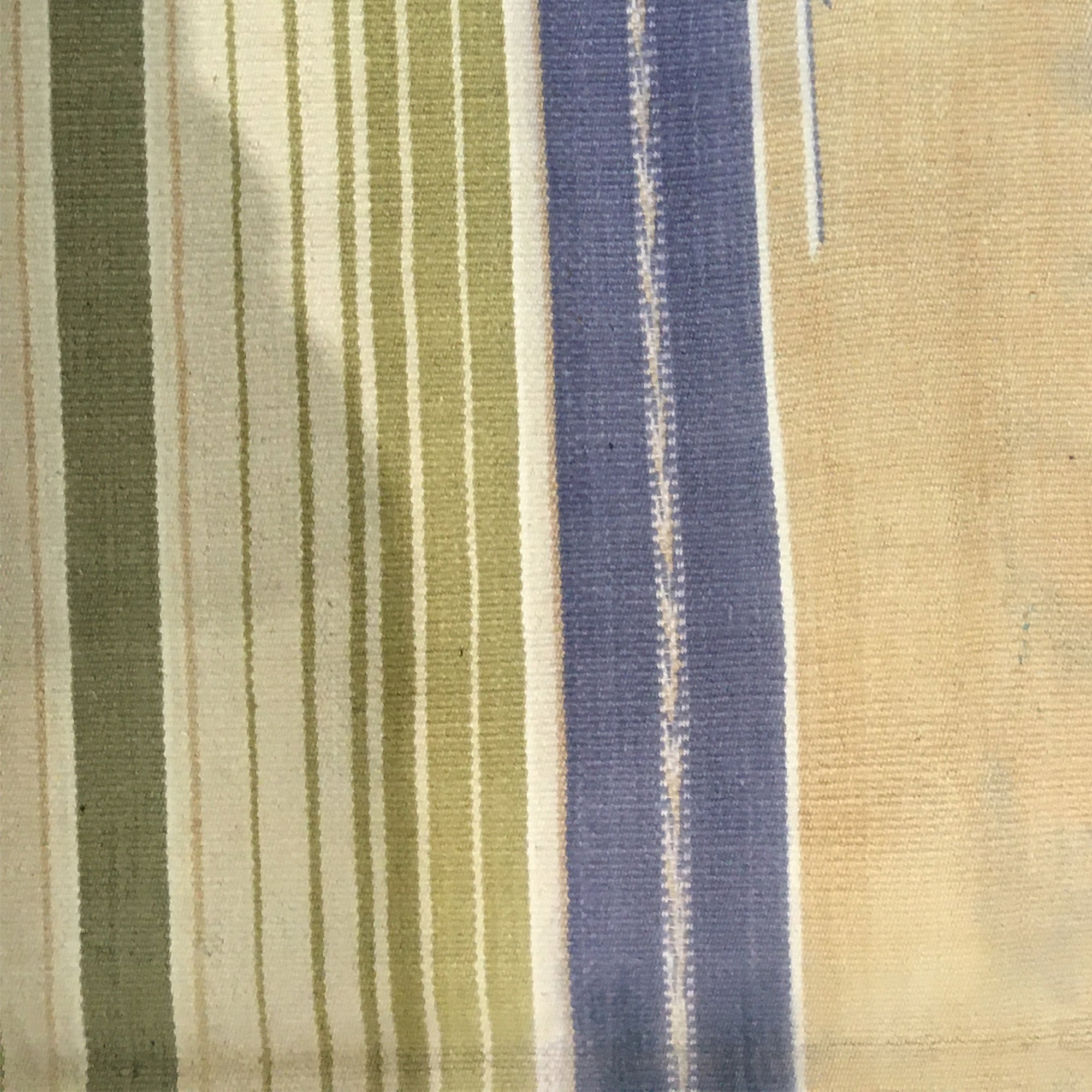 Jainamaz Cotton Prayer Rug in olive and indigo blue