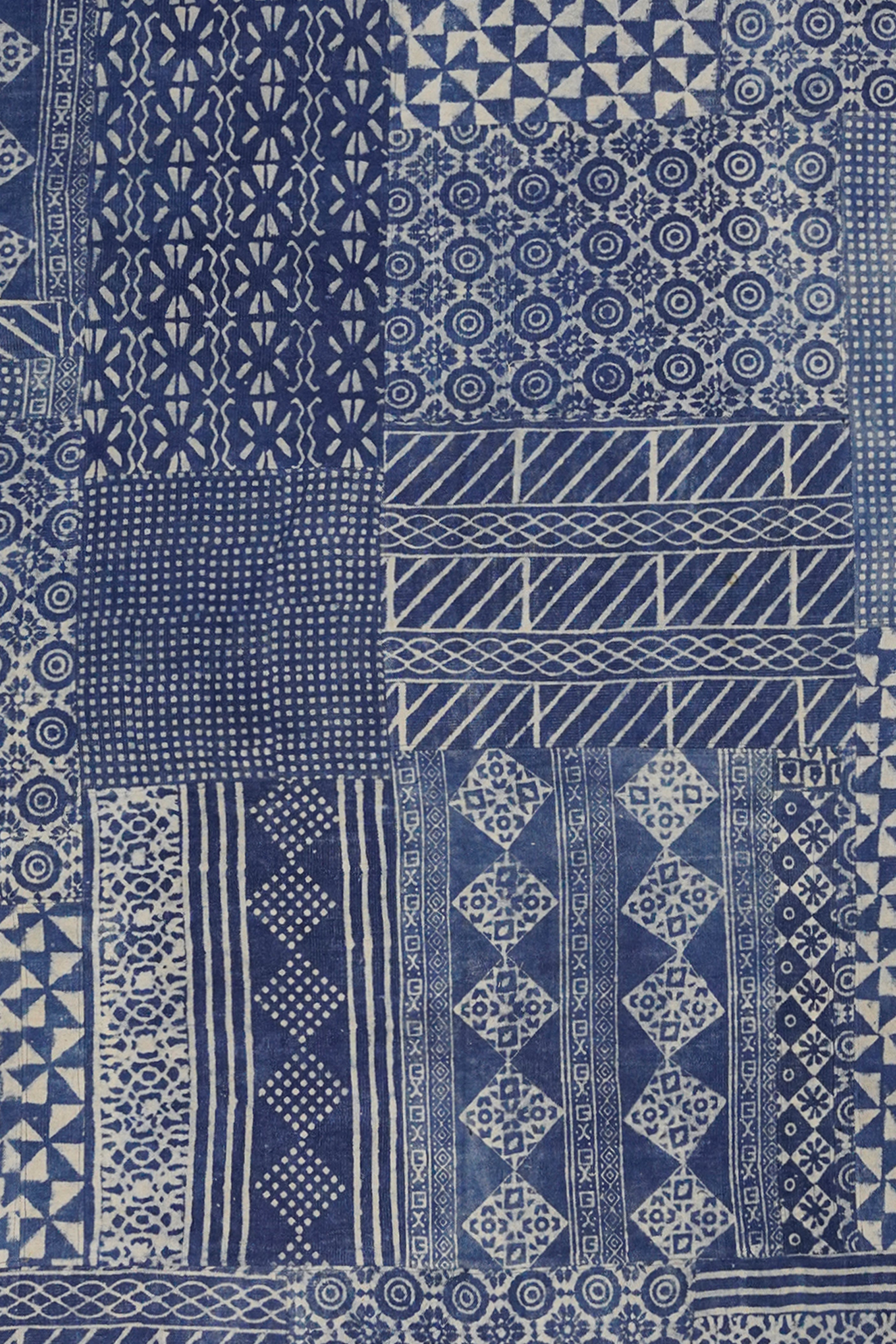 Handmade Indigo Harmony Patchwork Rug