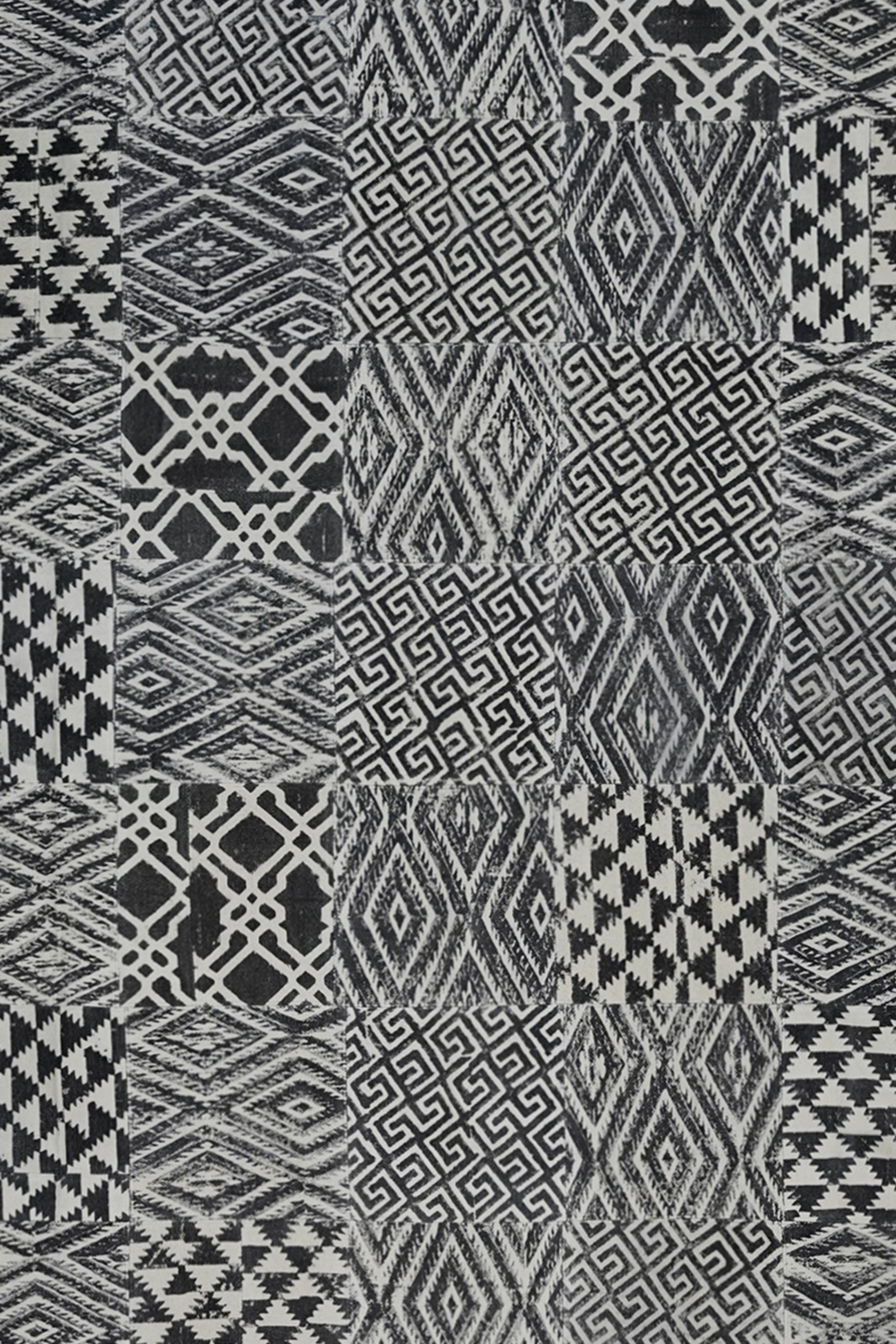 Contemporary Geometric Patchwork Rug