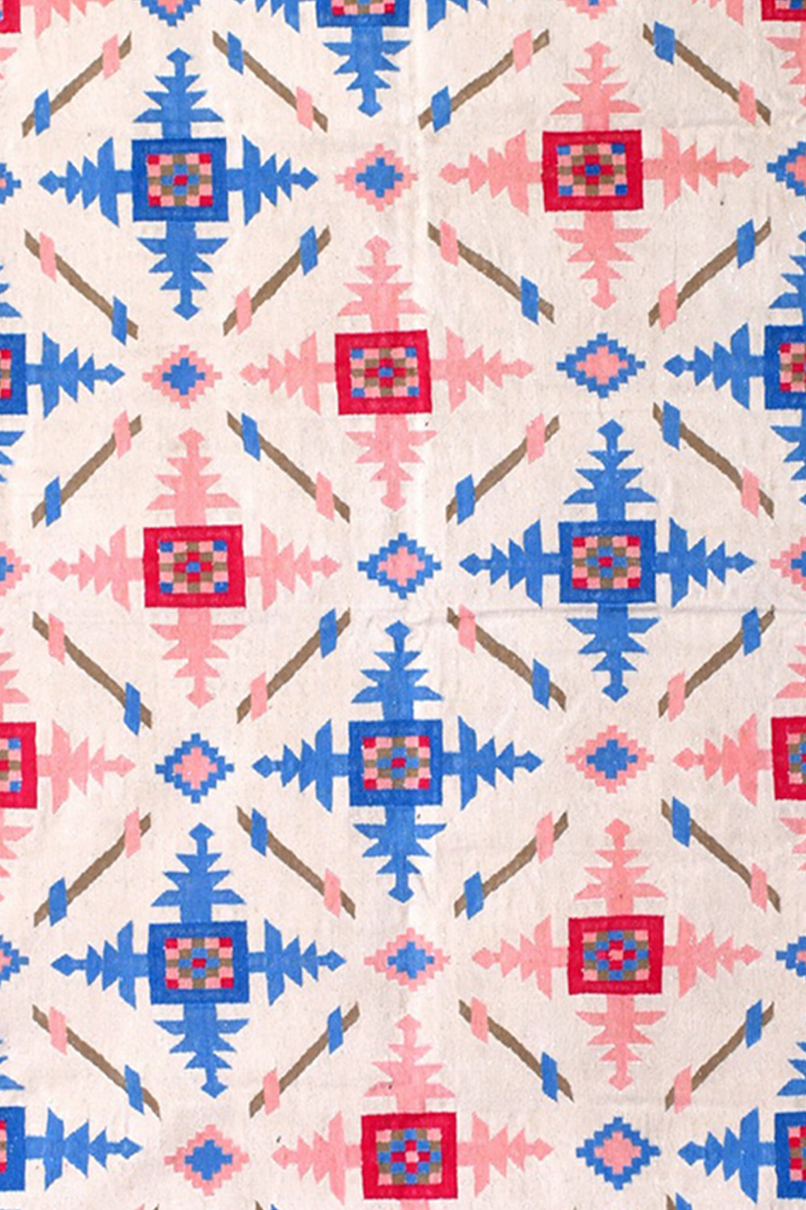 Geometric Tribal Pattern Reversible Handwoven Cotton Rug