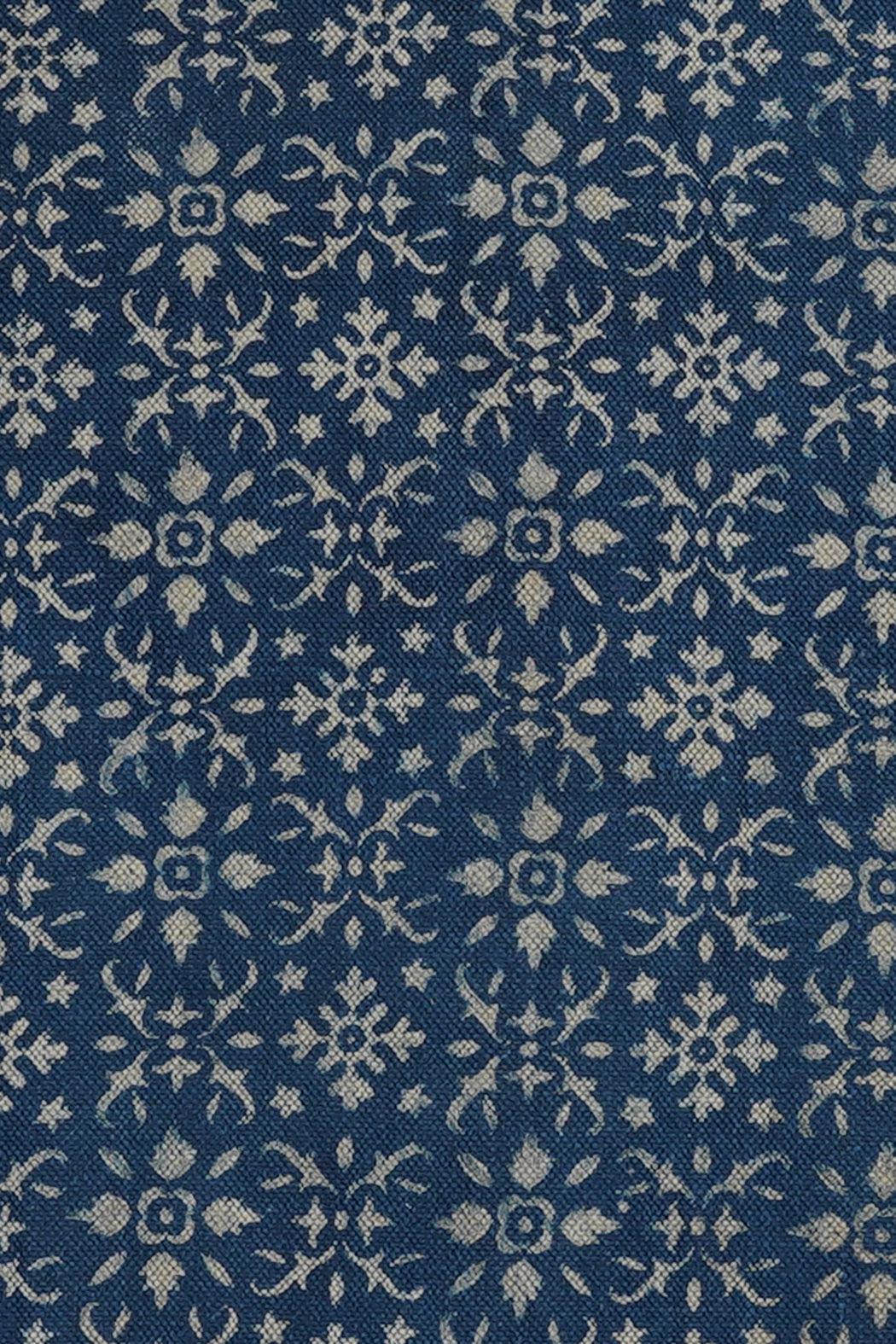 Indigo Mosaic Block Printed Rug