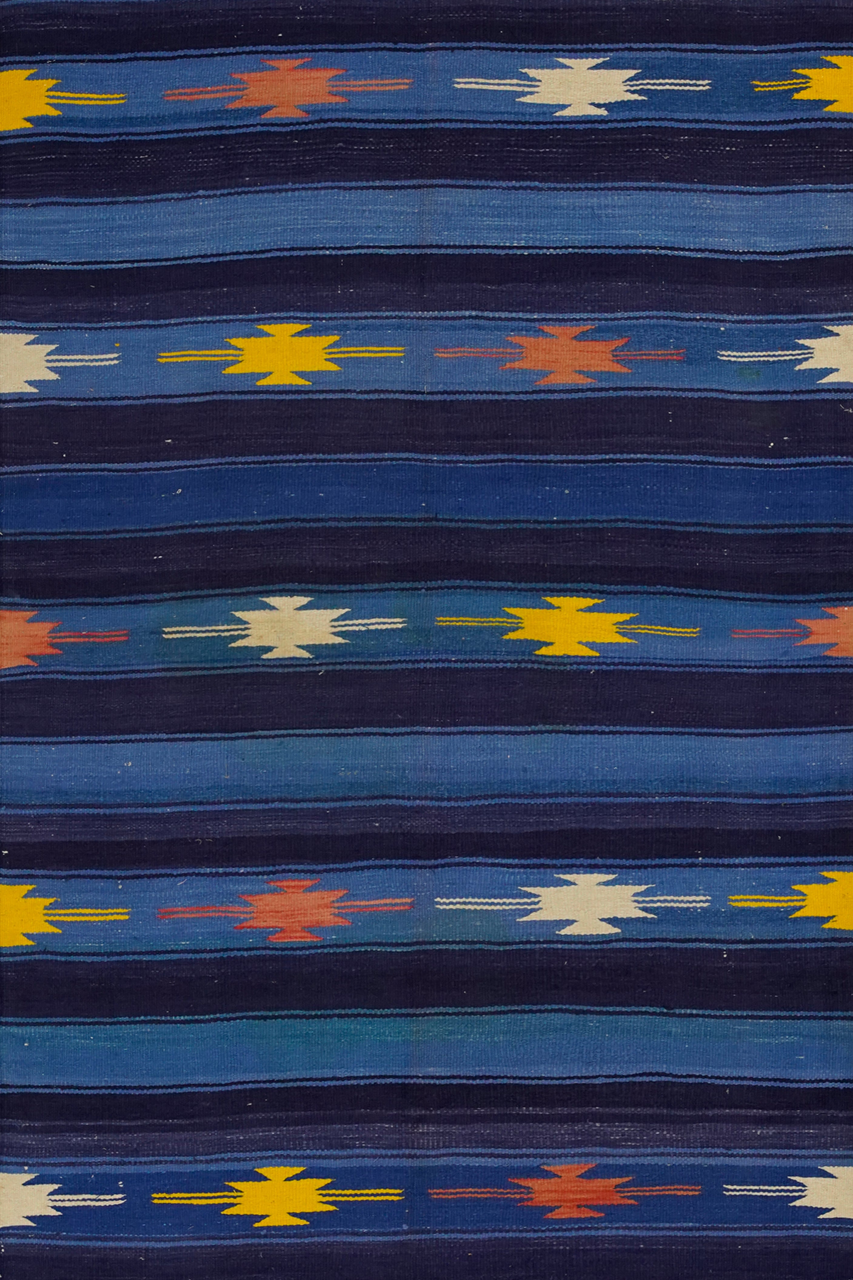 Blue Horizon Striped Punjabi Dhurrie