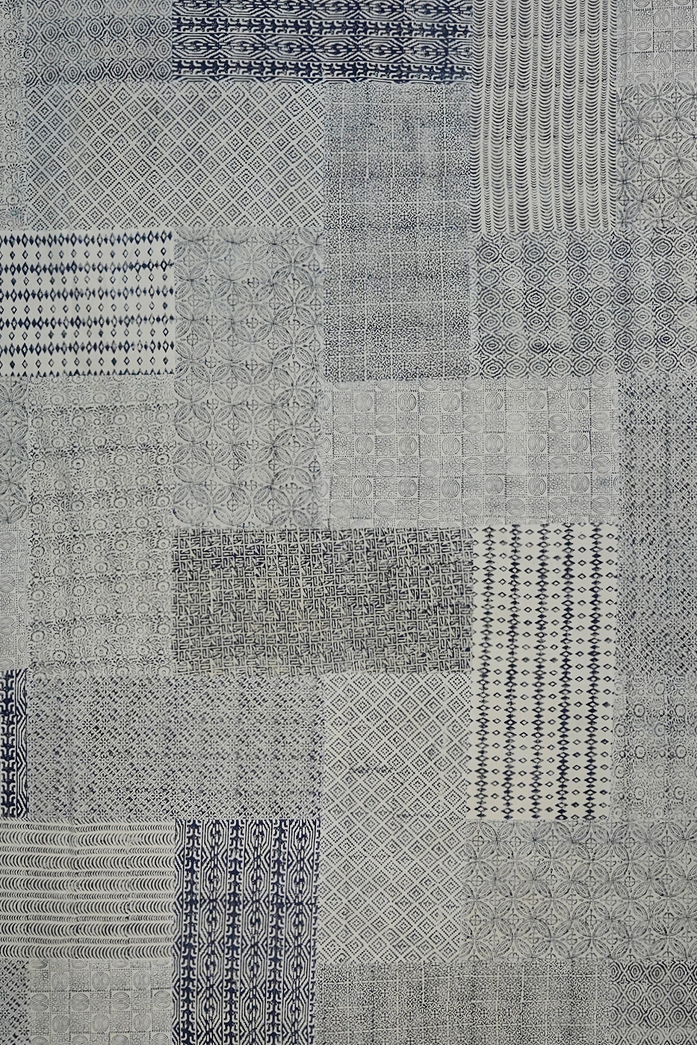 Indigo Mosaic Handmade Cotton Patchwork Rug