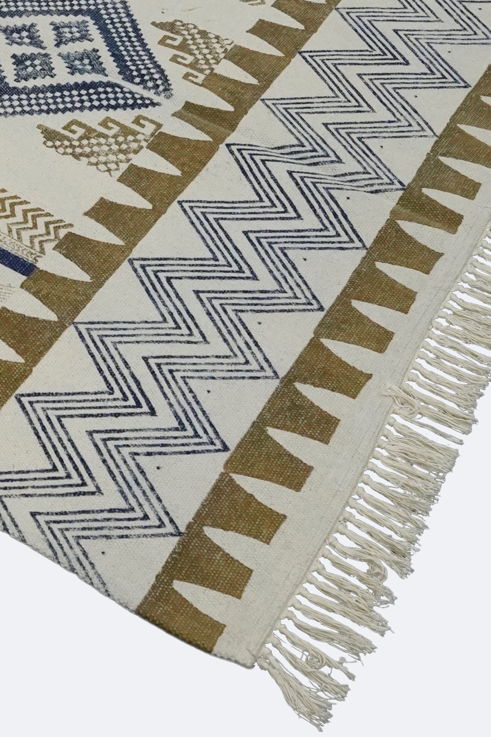 Nomadic Diamond Tribal Printed Jute Rug