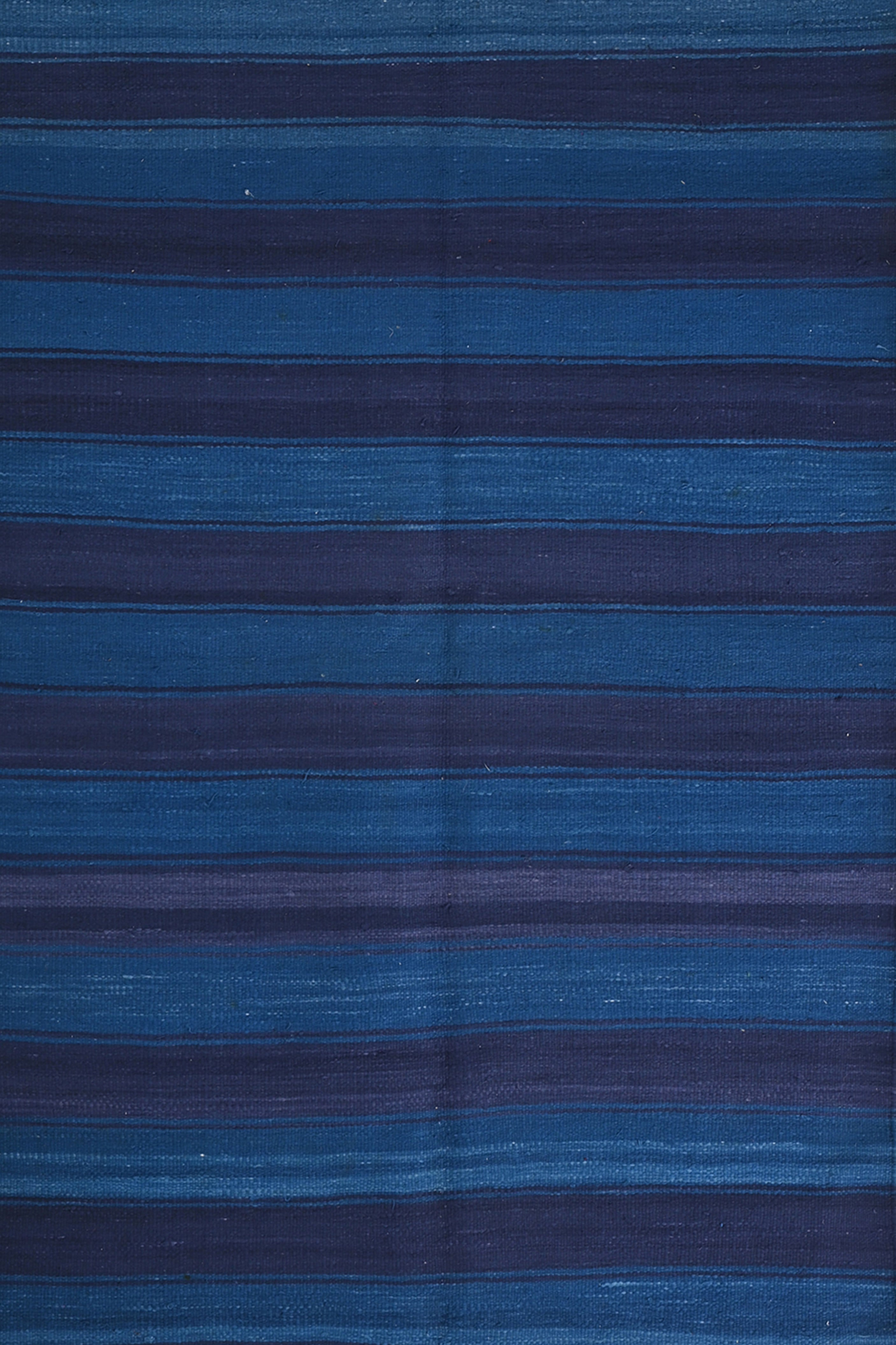 Deep Indigo Striped Punjabi Dhurrie