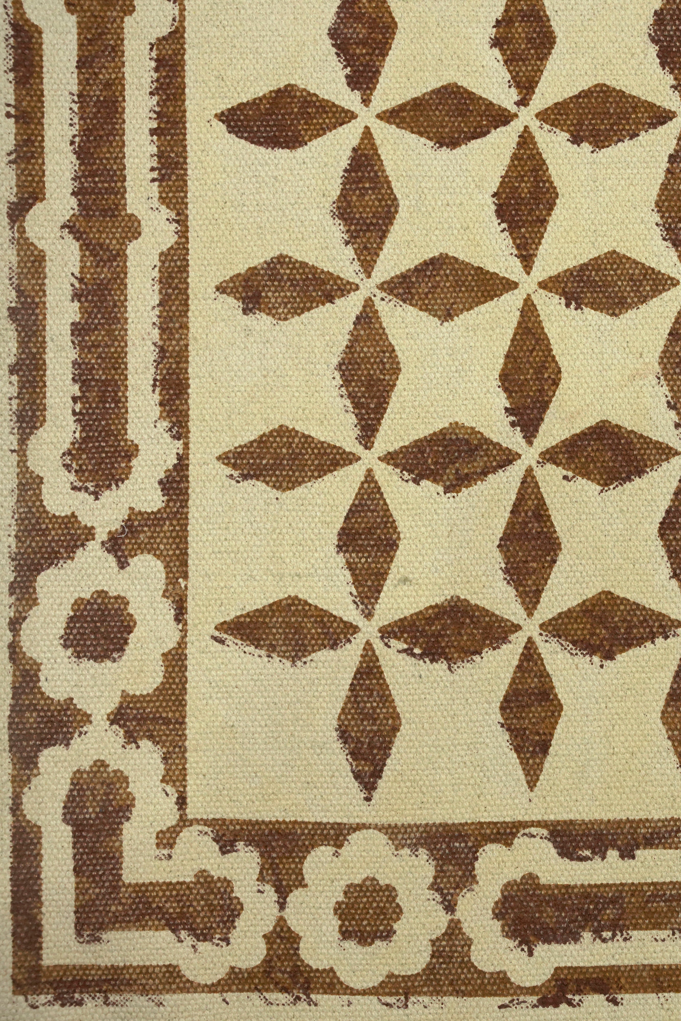 Terracotta Star Tile Printed Jute Rug