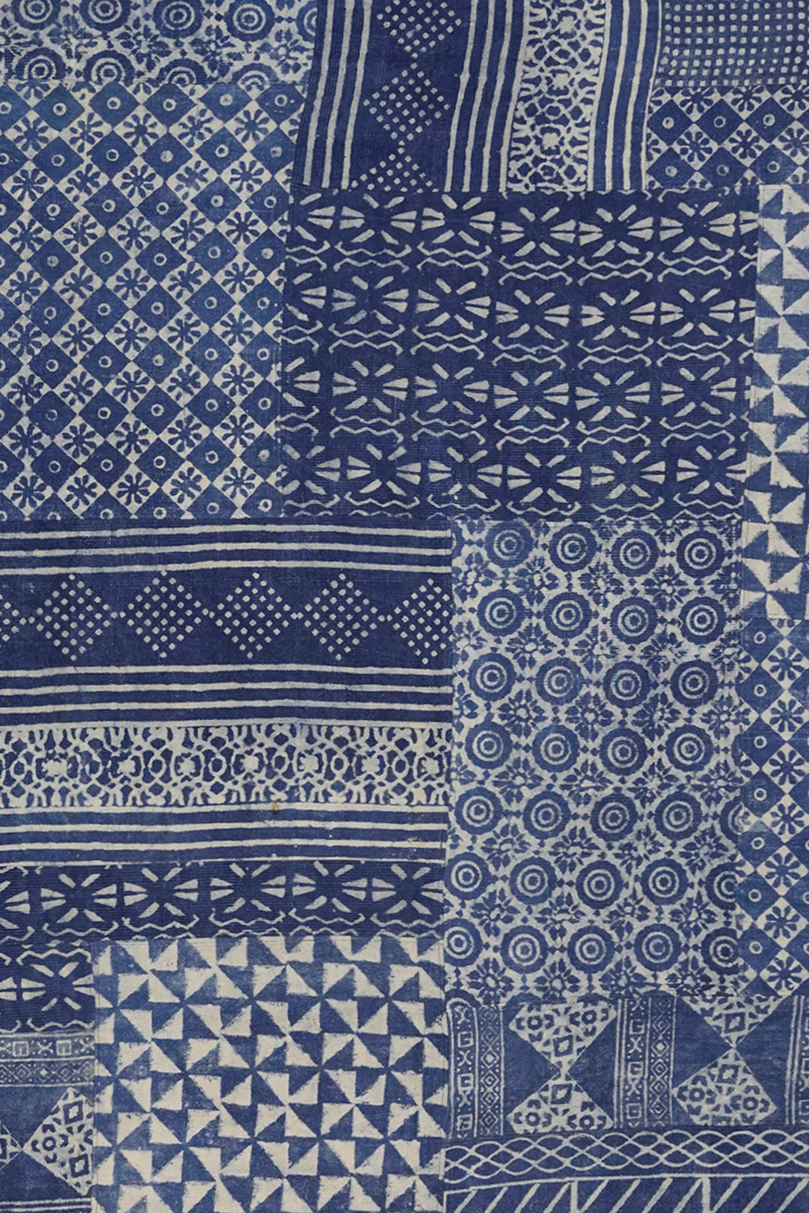 Block Printed Cotton Patchwork Rug