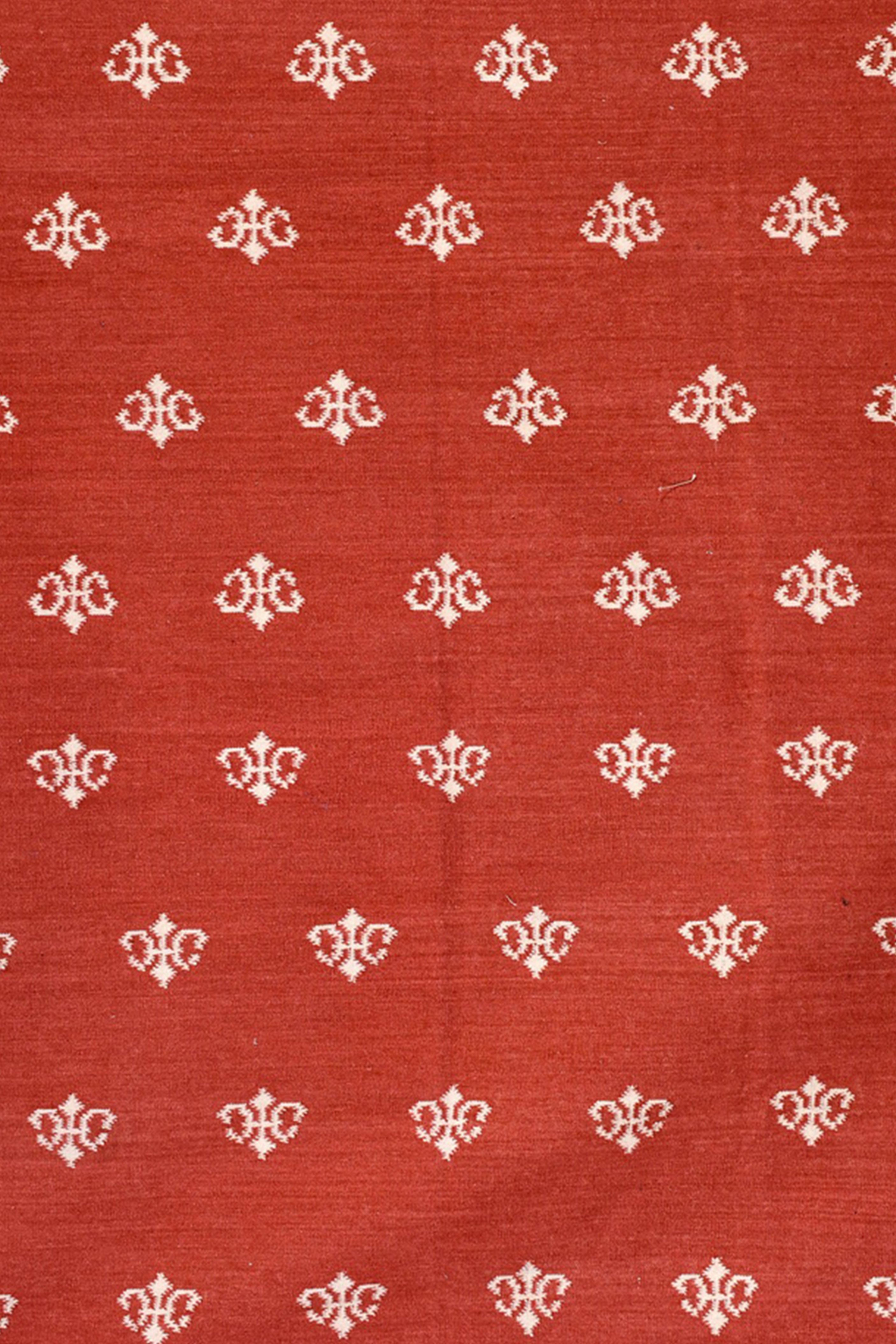 Handwoven Modern Folk Pattern Flatweave Rug