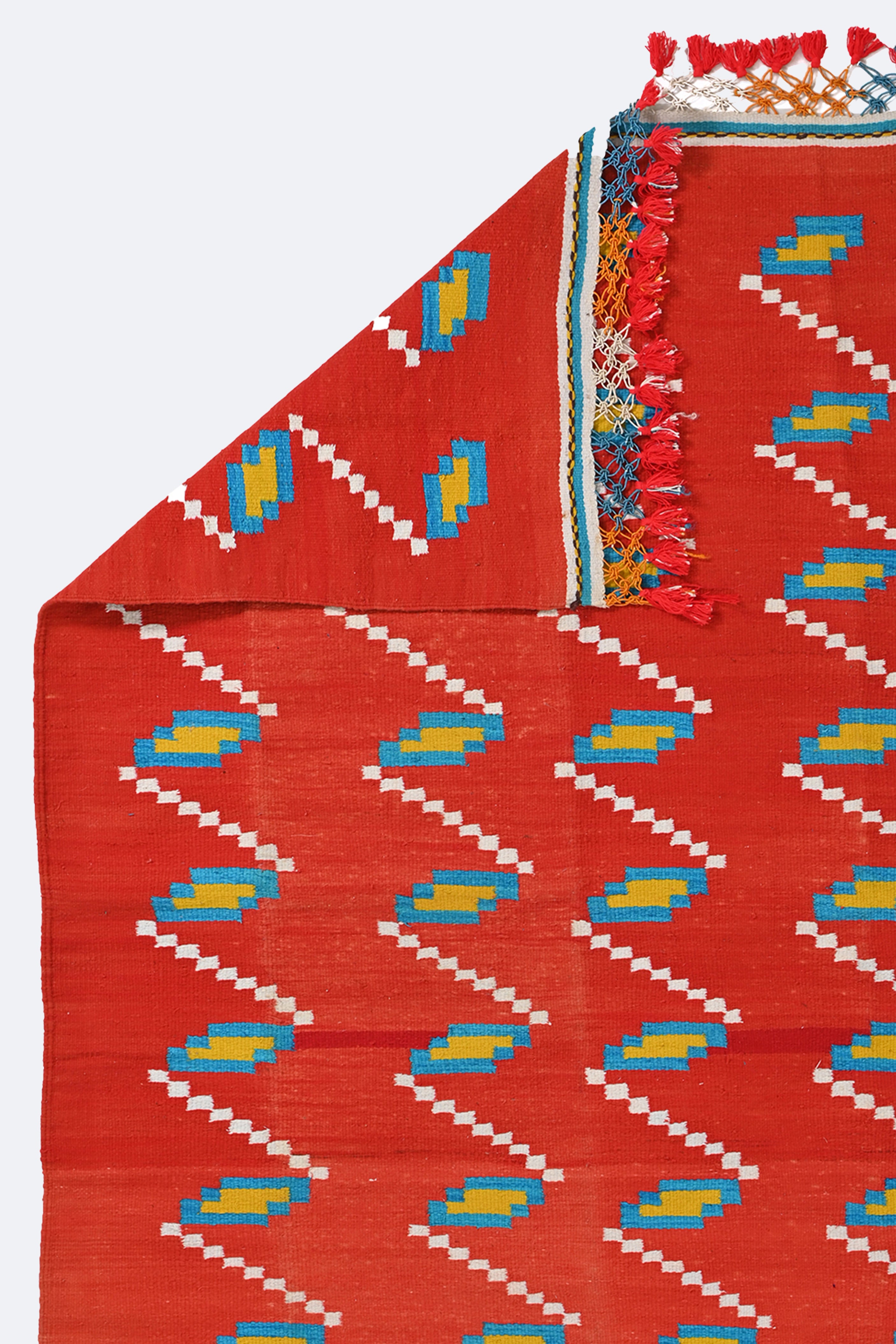 Red Cotton Handmade Punjabi Dhurrie