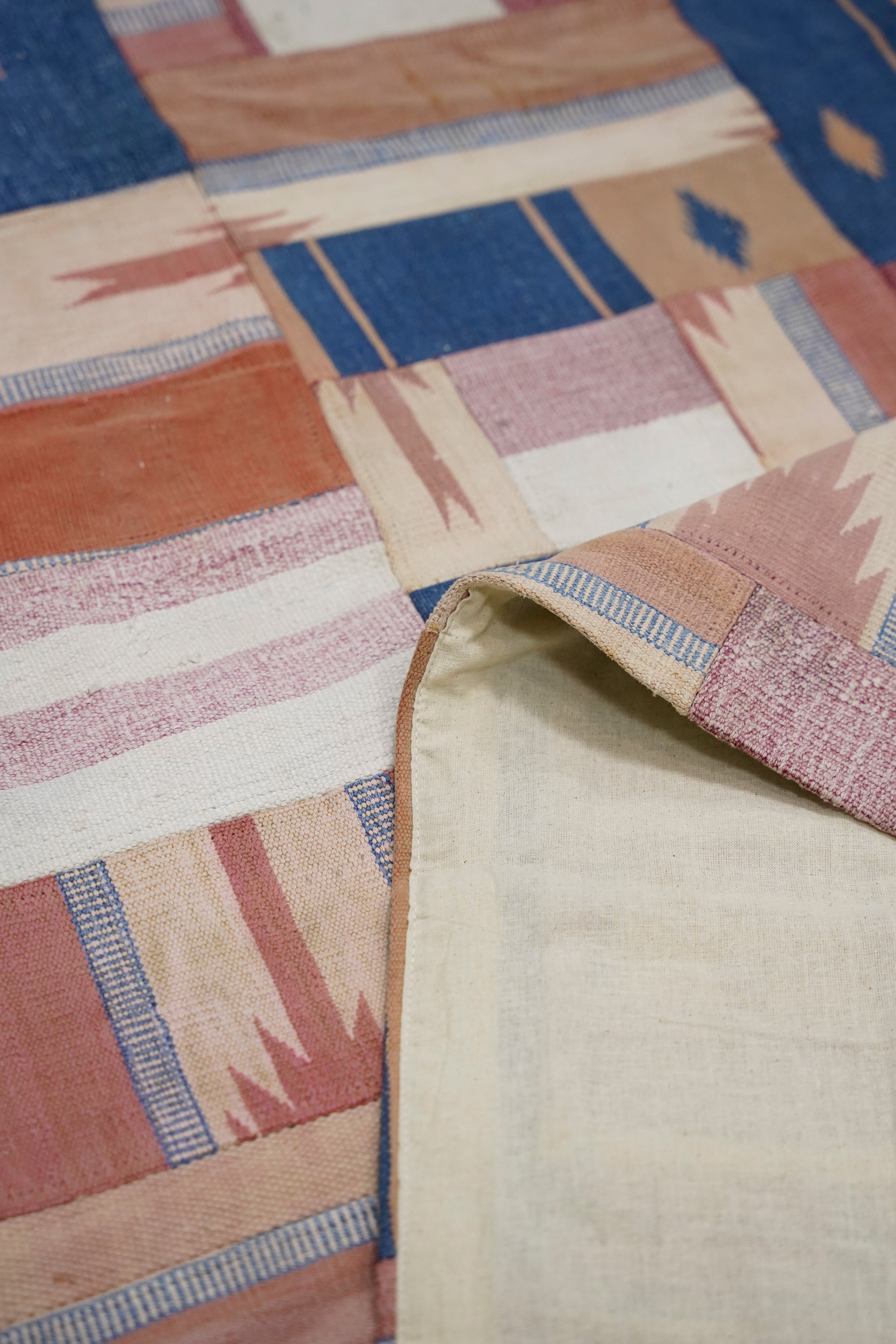 Abstract Geometric Patchwork Stripe Rug