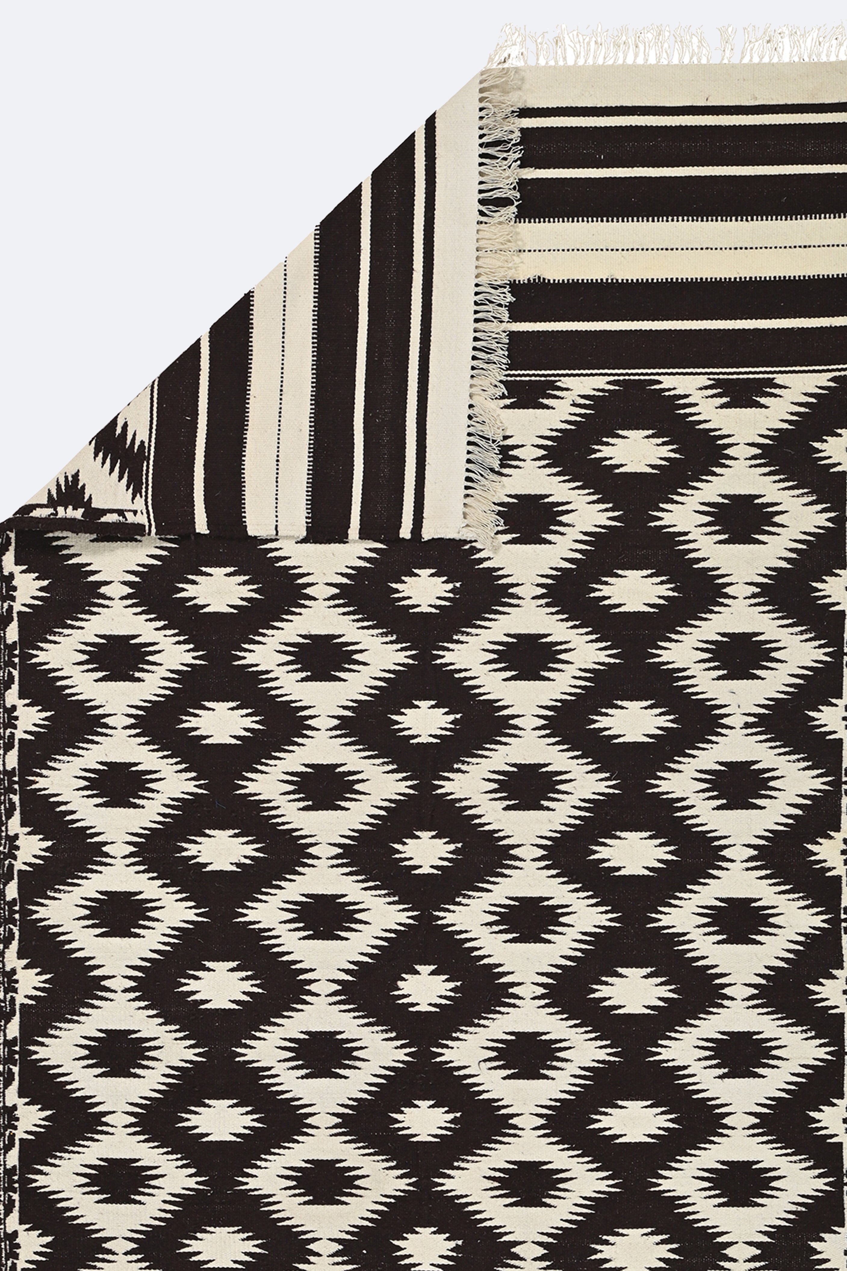 Monochrome Mirage Punjabi Dhurrie