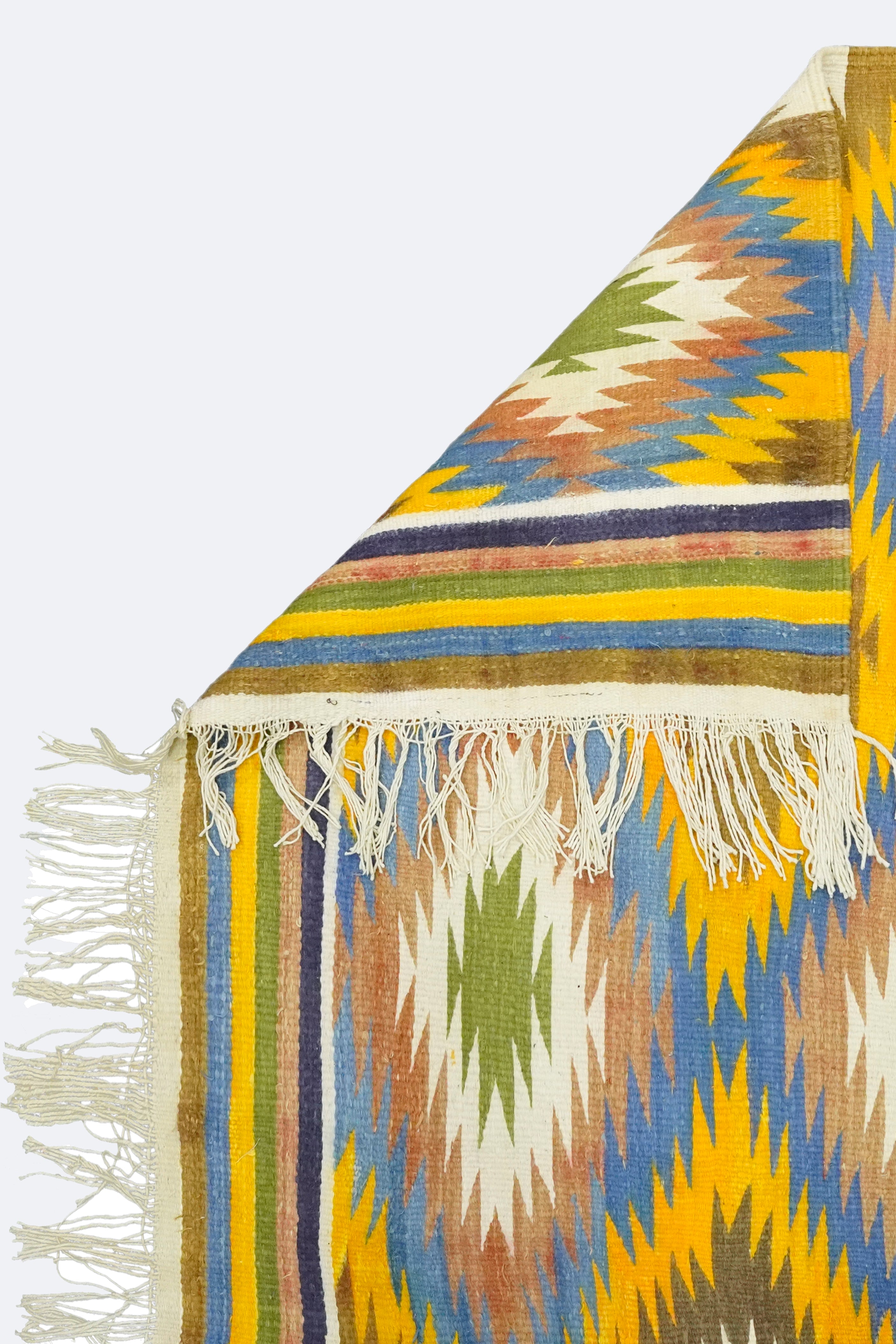Vibrant Multi-Color Ikat Punjabi Dhurrie