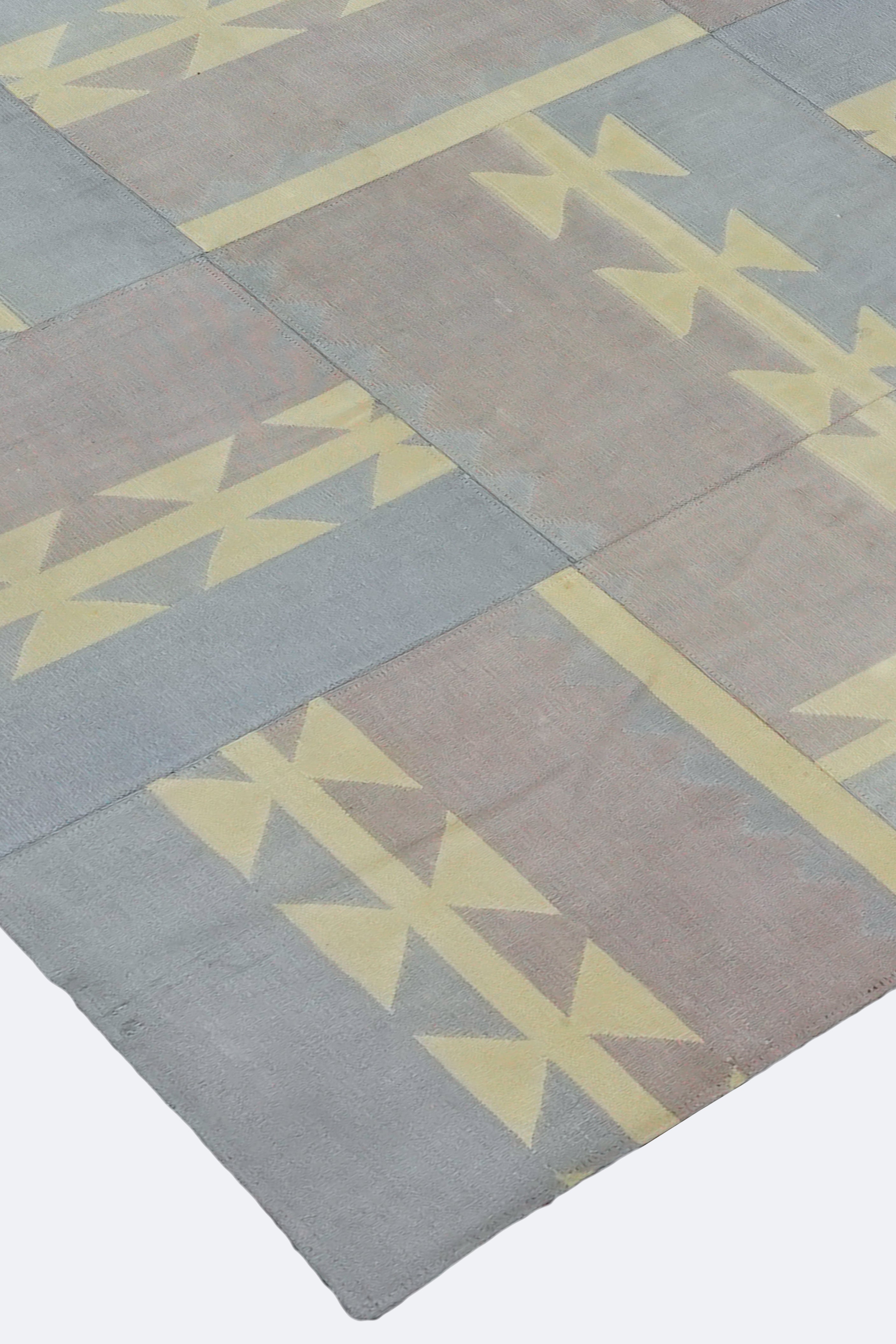 Soft Beam Geometric Patchwork Rug