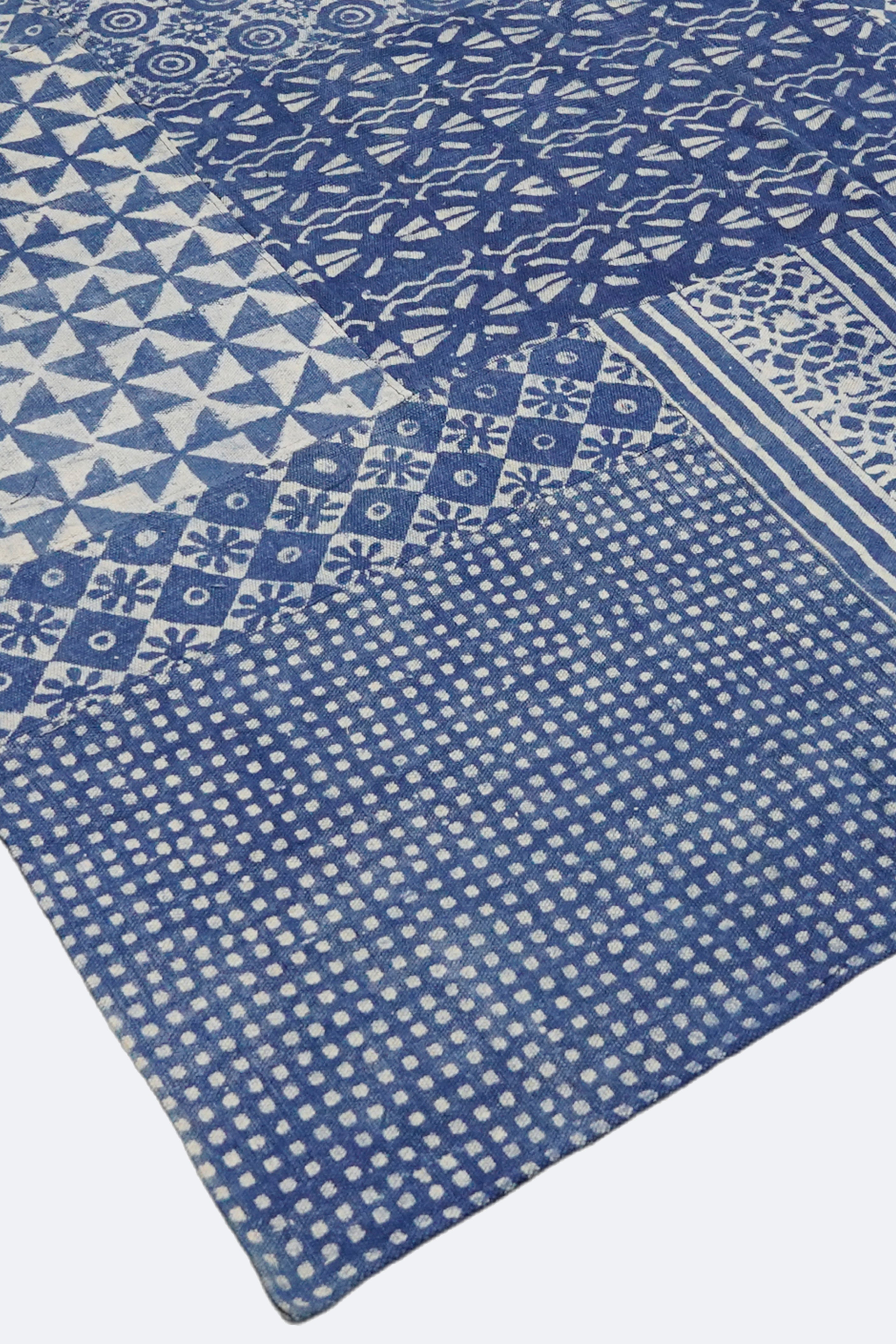 Block Printed Cotton Patchwork Rug