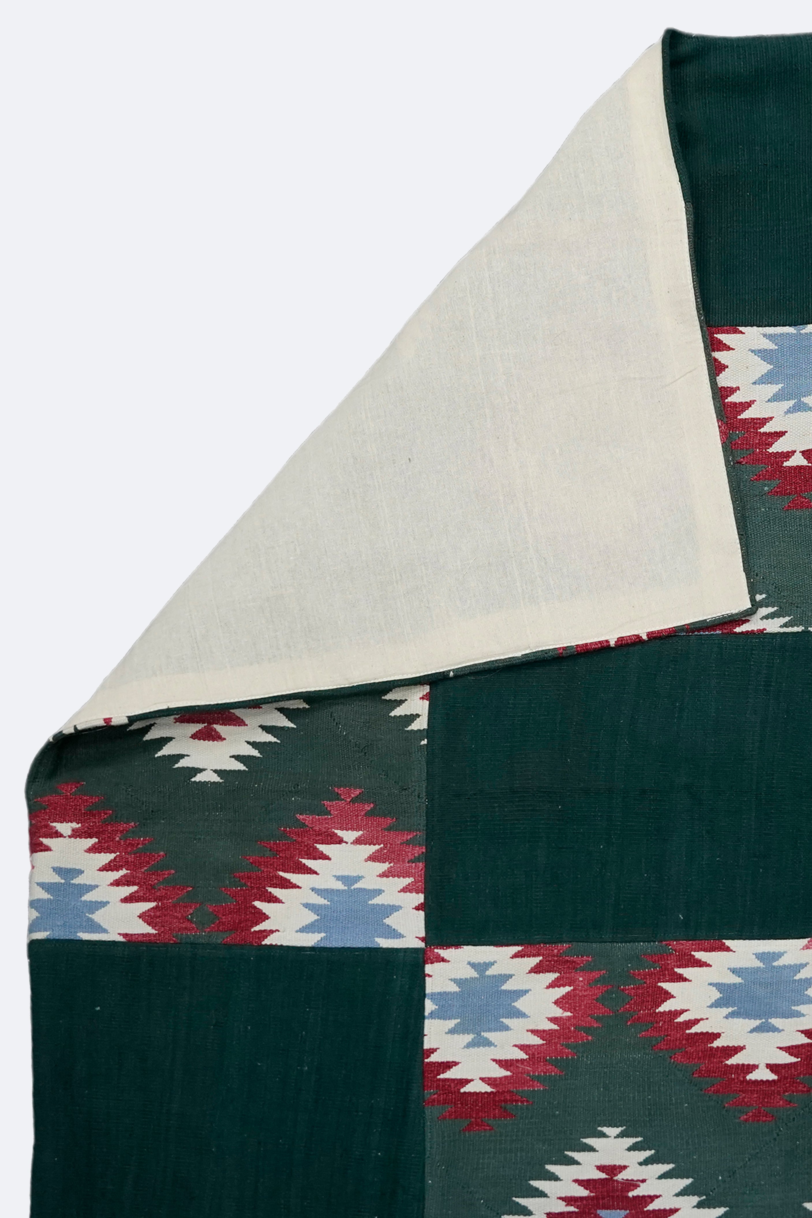 Black and Red Floral Medallion Patchwork Rug