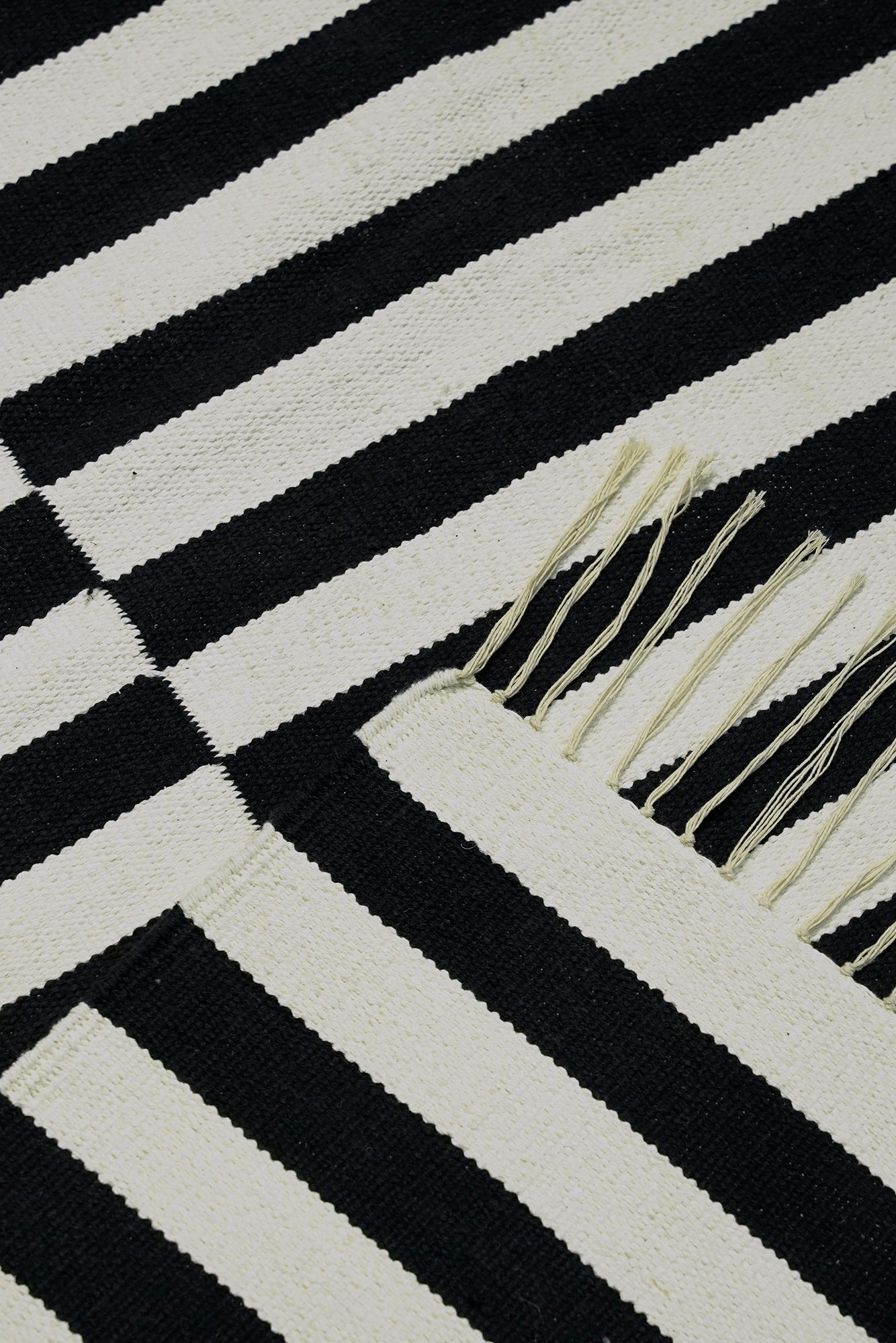 Striped Grid Flatweave Rug