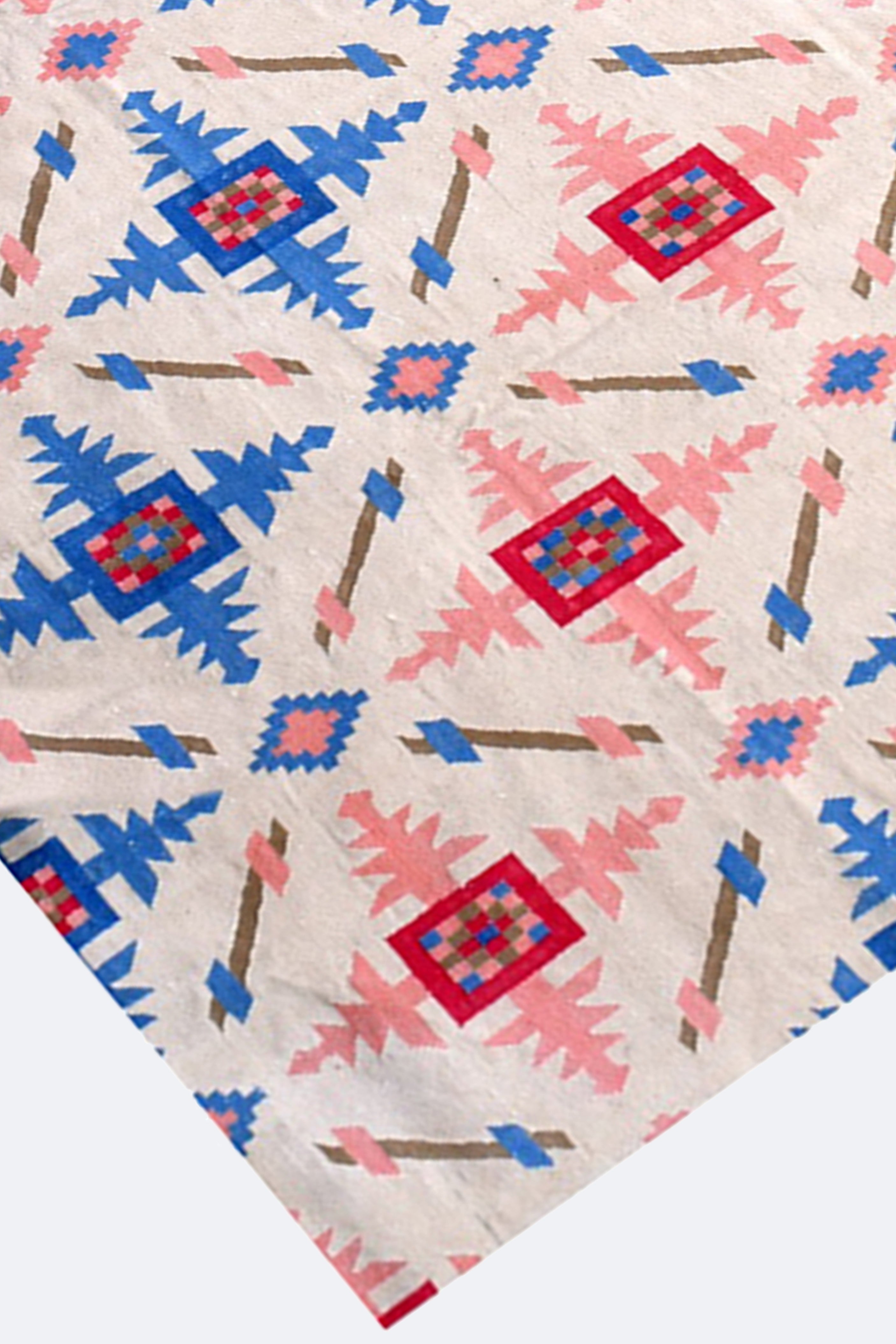 Geometric Tribal Pattern Reversible Handwoven Cotton Rug