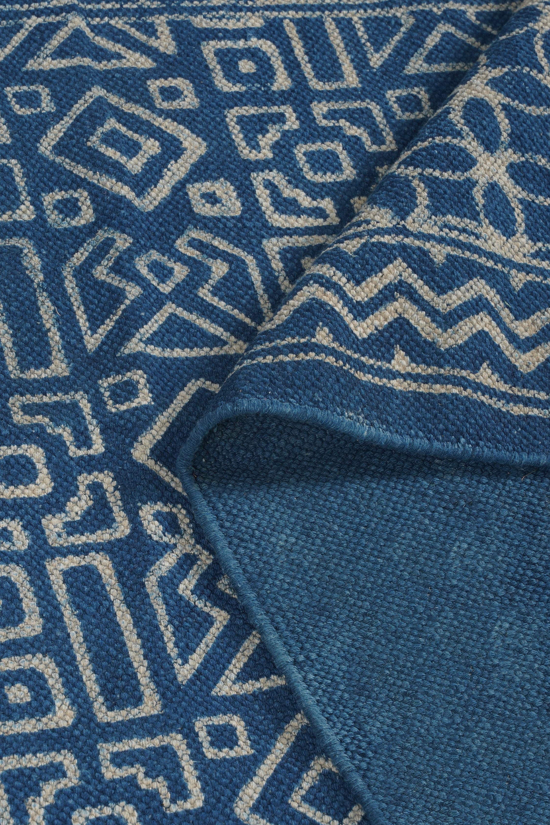 Indigo Heritage Geometric Printed Rug