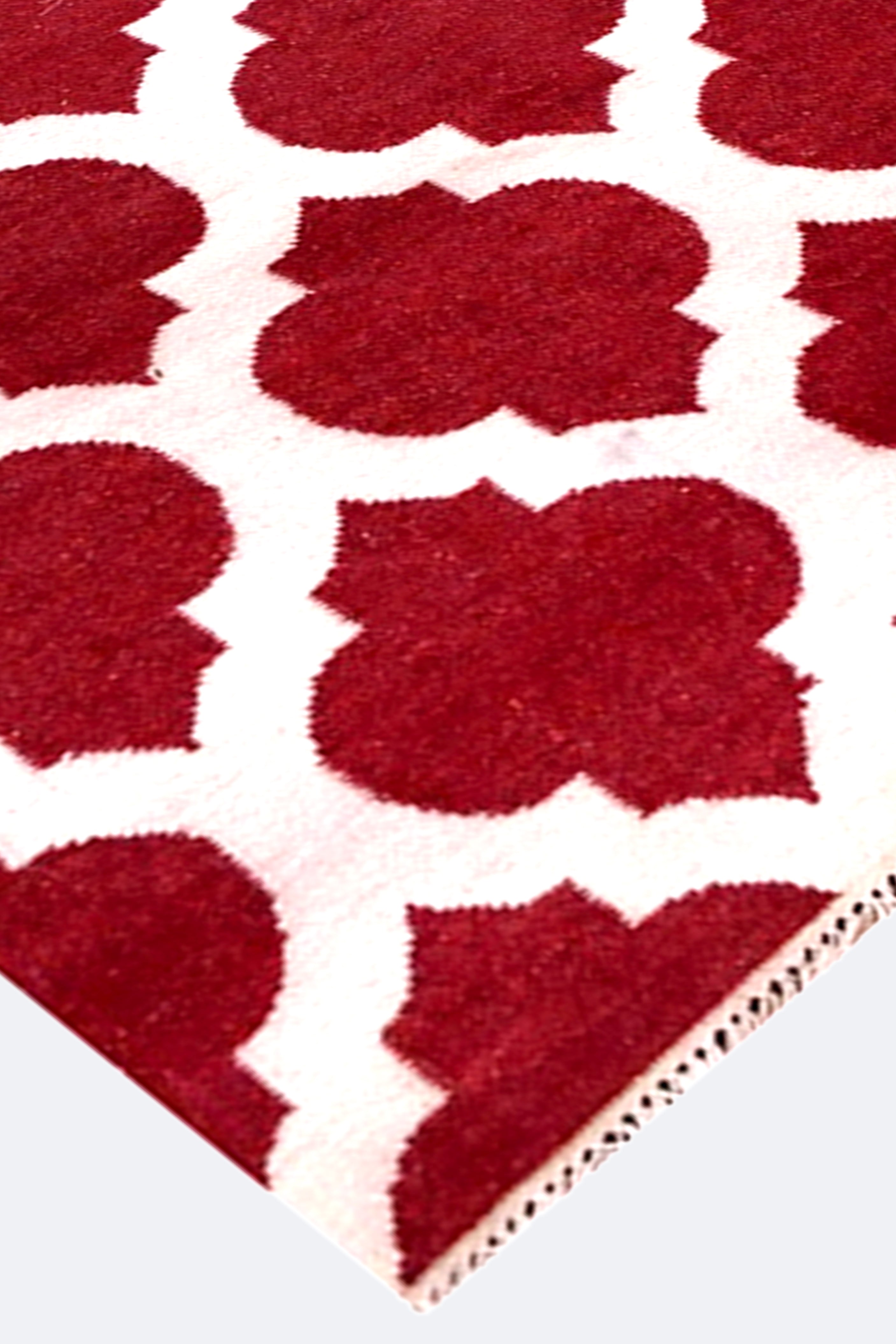 Red Ogee Reversible Woolen Rug